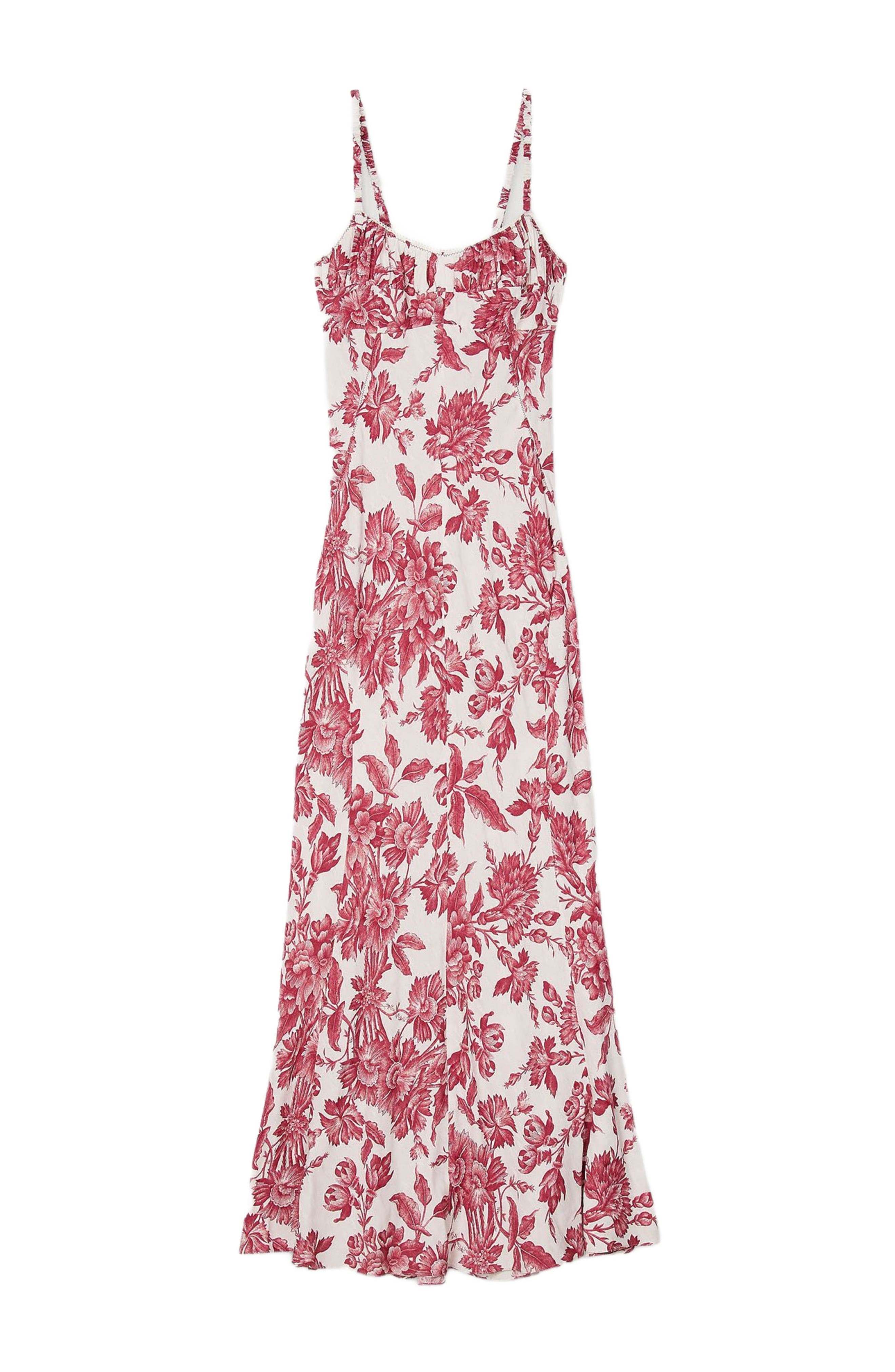 SANDRO Floral print maxi dress in White /Red at Nordstrom - 6