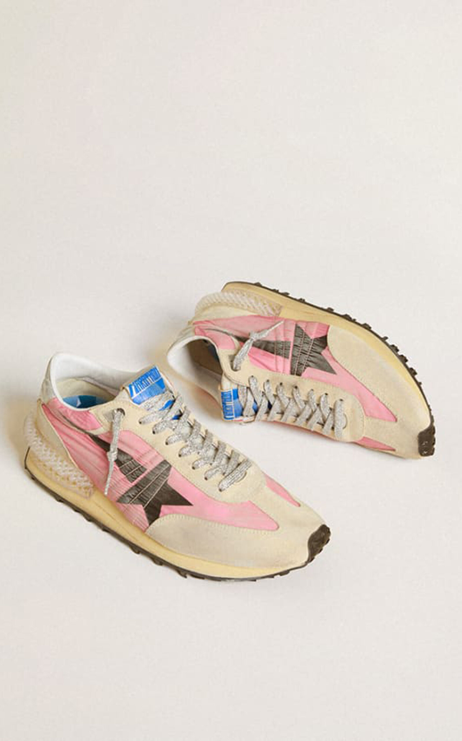 Running Marathon Leather-Trimmed Nylon Sneakers pink - 2