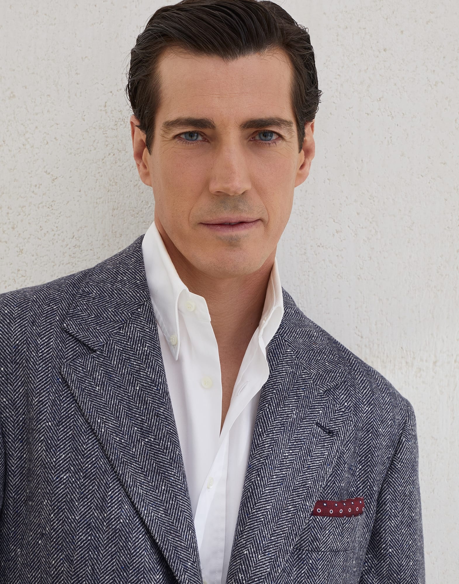 Wool and cashmere flecked chevron deconstructed Cavallo blazer - 3