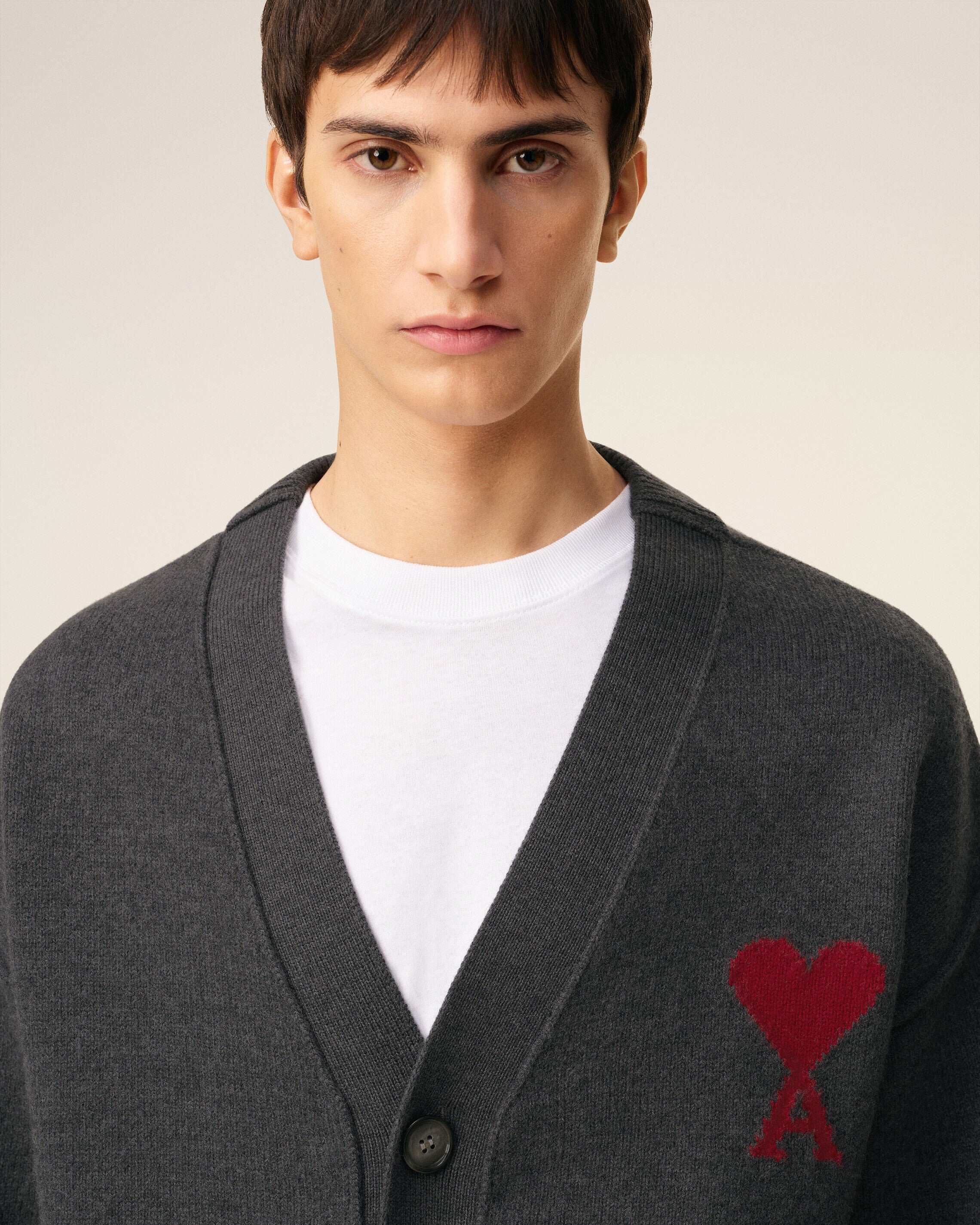 GREY WOOL AMI DE COEUR CARDIGAN - 4