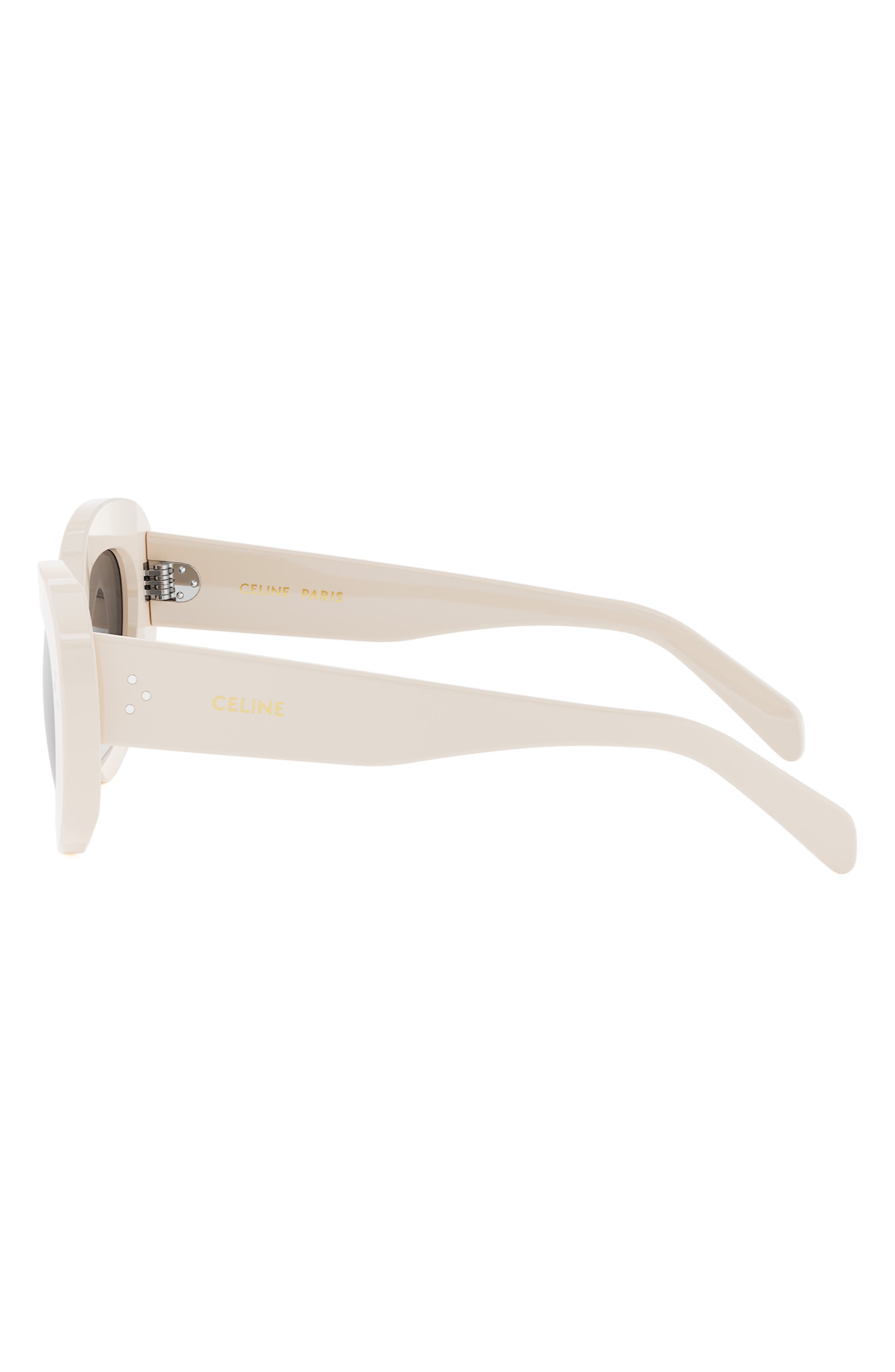 CELINE Bold 3 Dots 52mm Cat Eye Sunglasses in Ivory /Gradient Brown at Nordstrom - 6