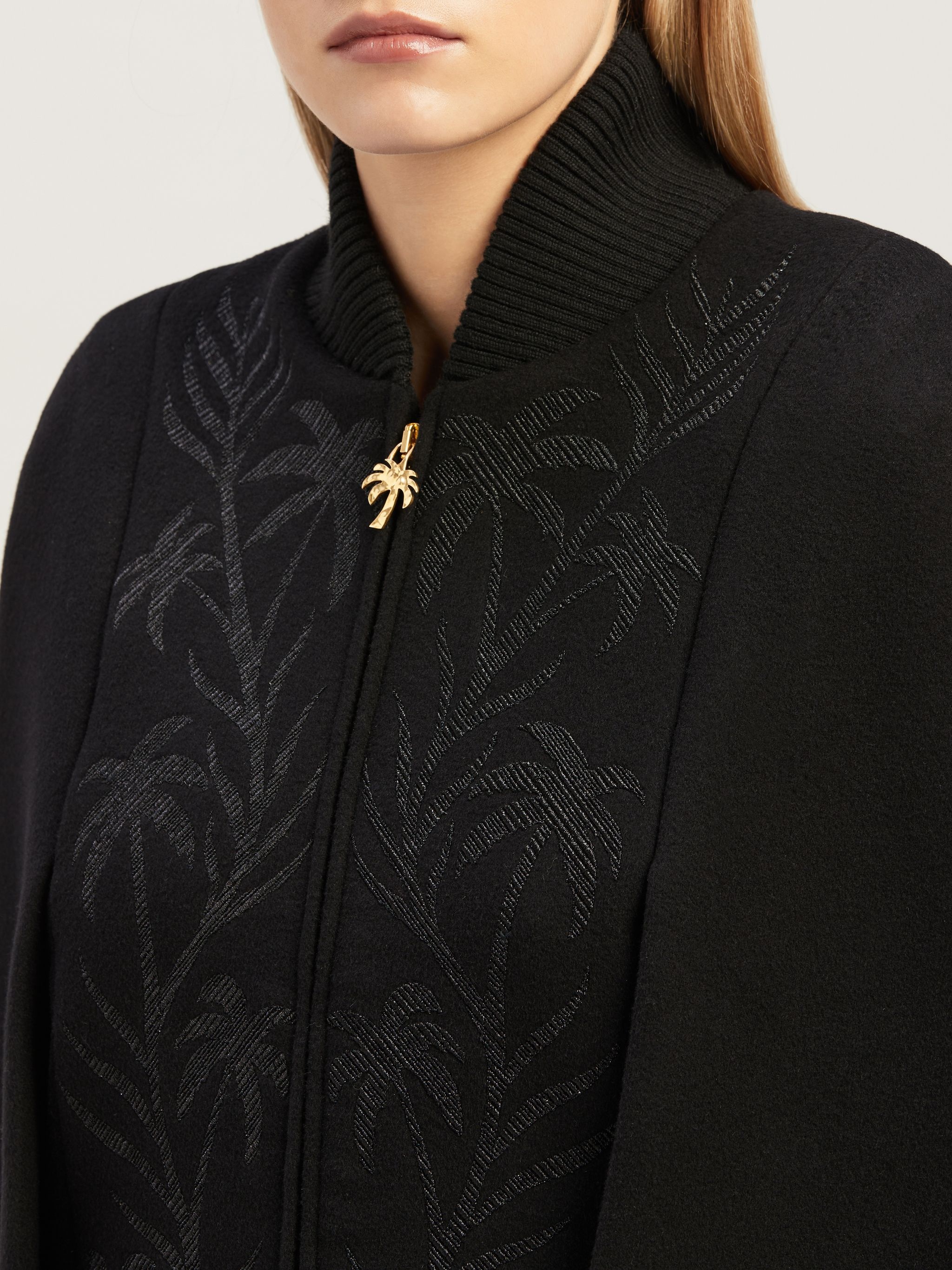 BLACK EMBROIDERED CAPE - 6