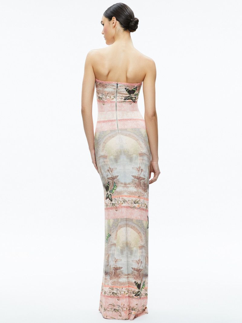 chinese dress ladies Kara Strapless Maxi Dress - Olive