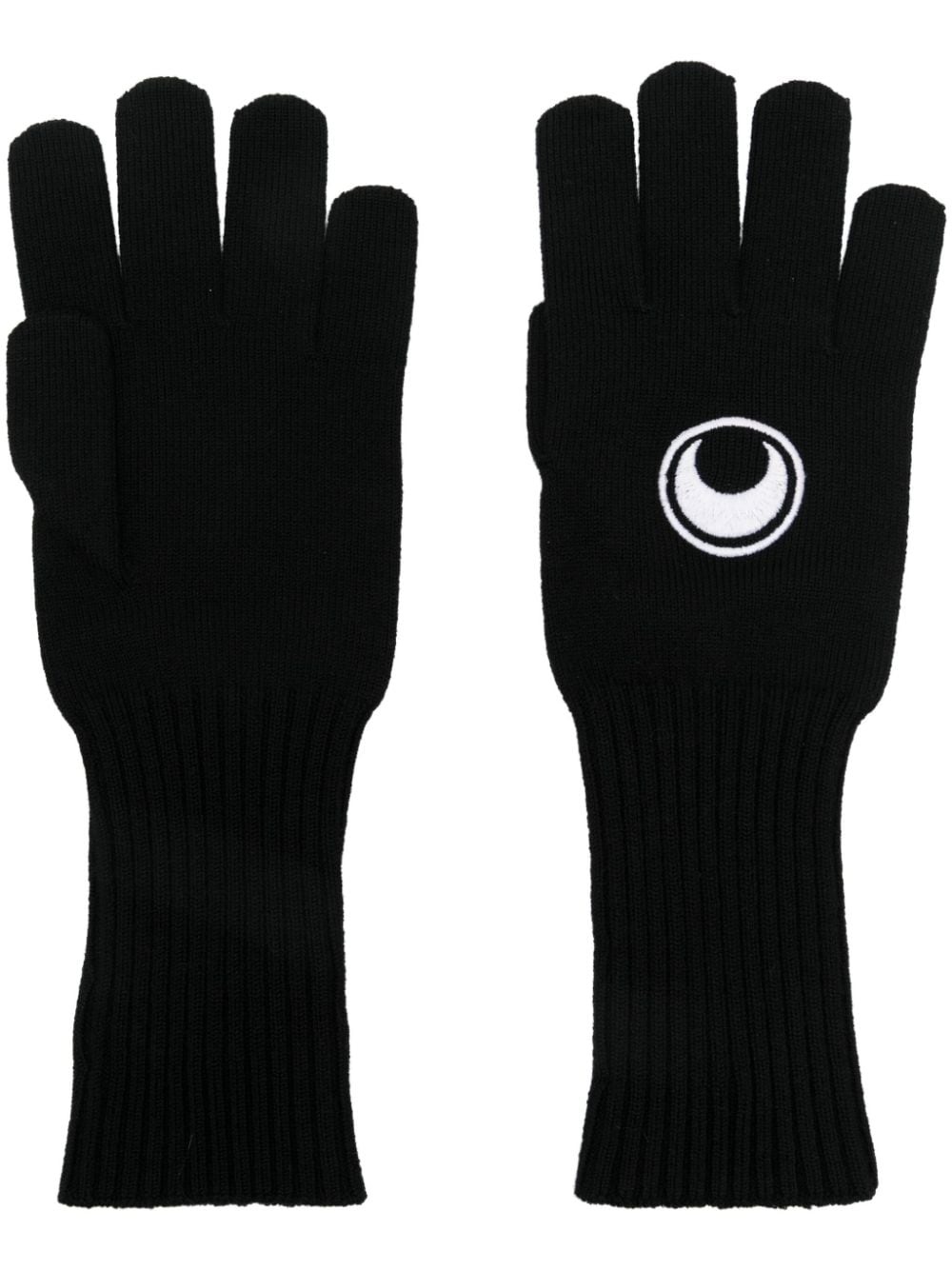 moon-logo knit gloves - 1