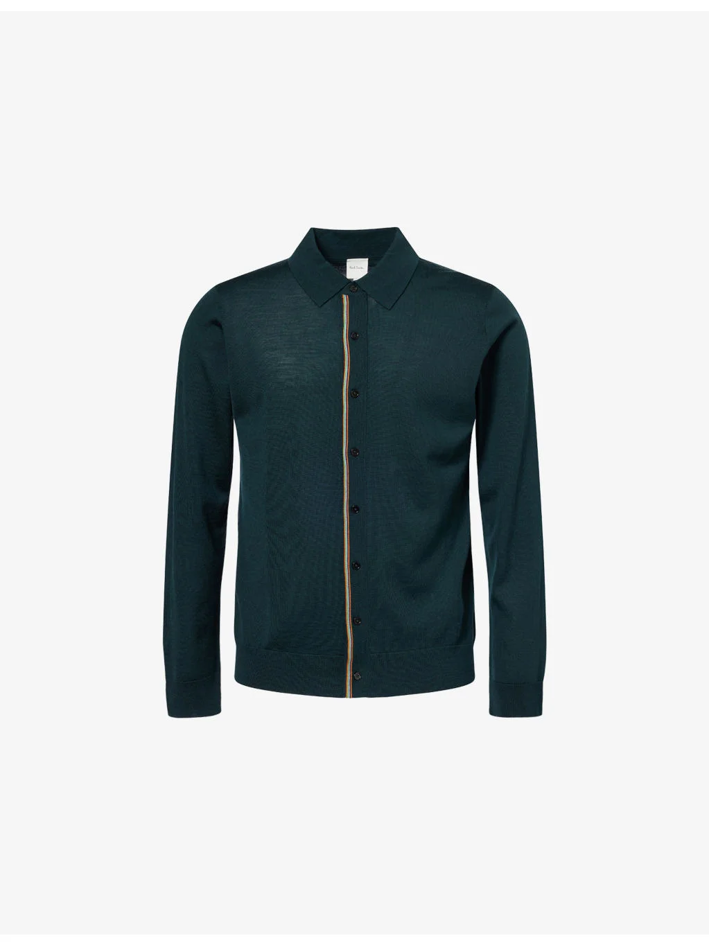 Stripe-Trim Knitted Merino-Wool Cardigan - 1