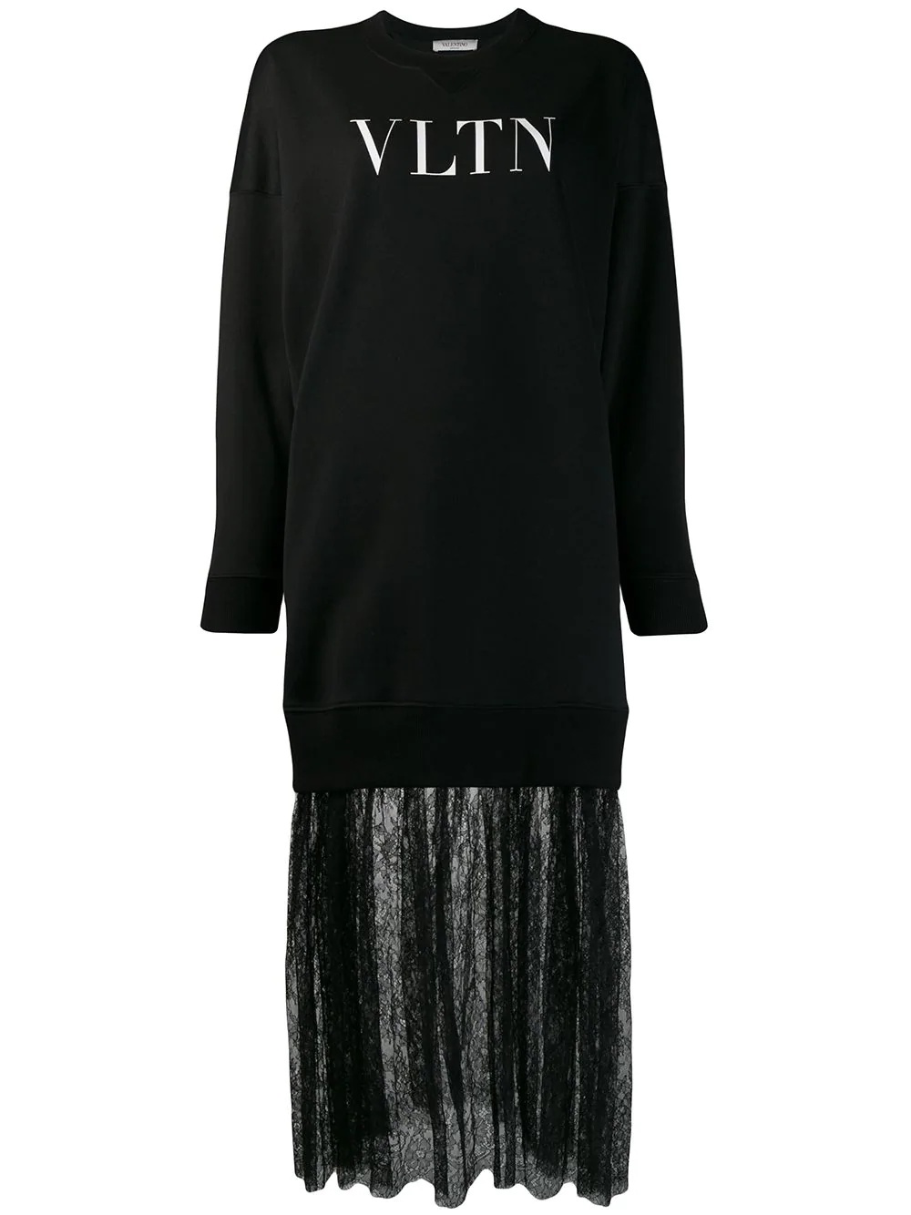 VLTN print sweatshirt dress - 1