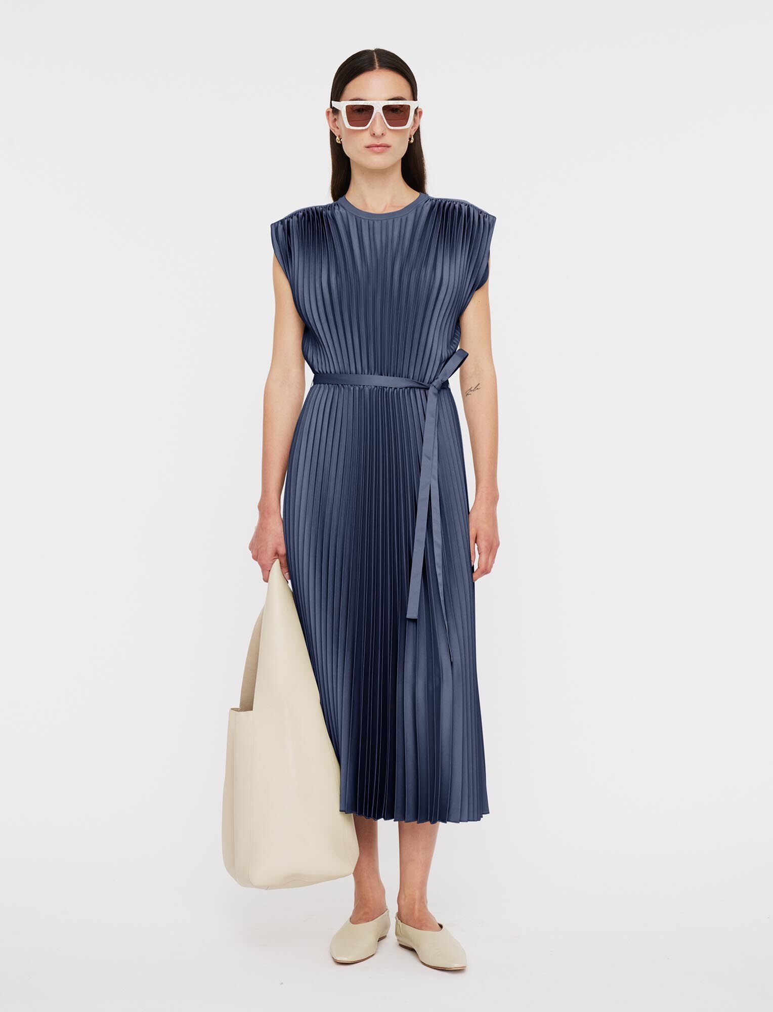 Volta Knit Weave Plissé Dress - 2