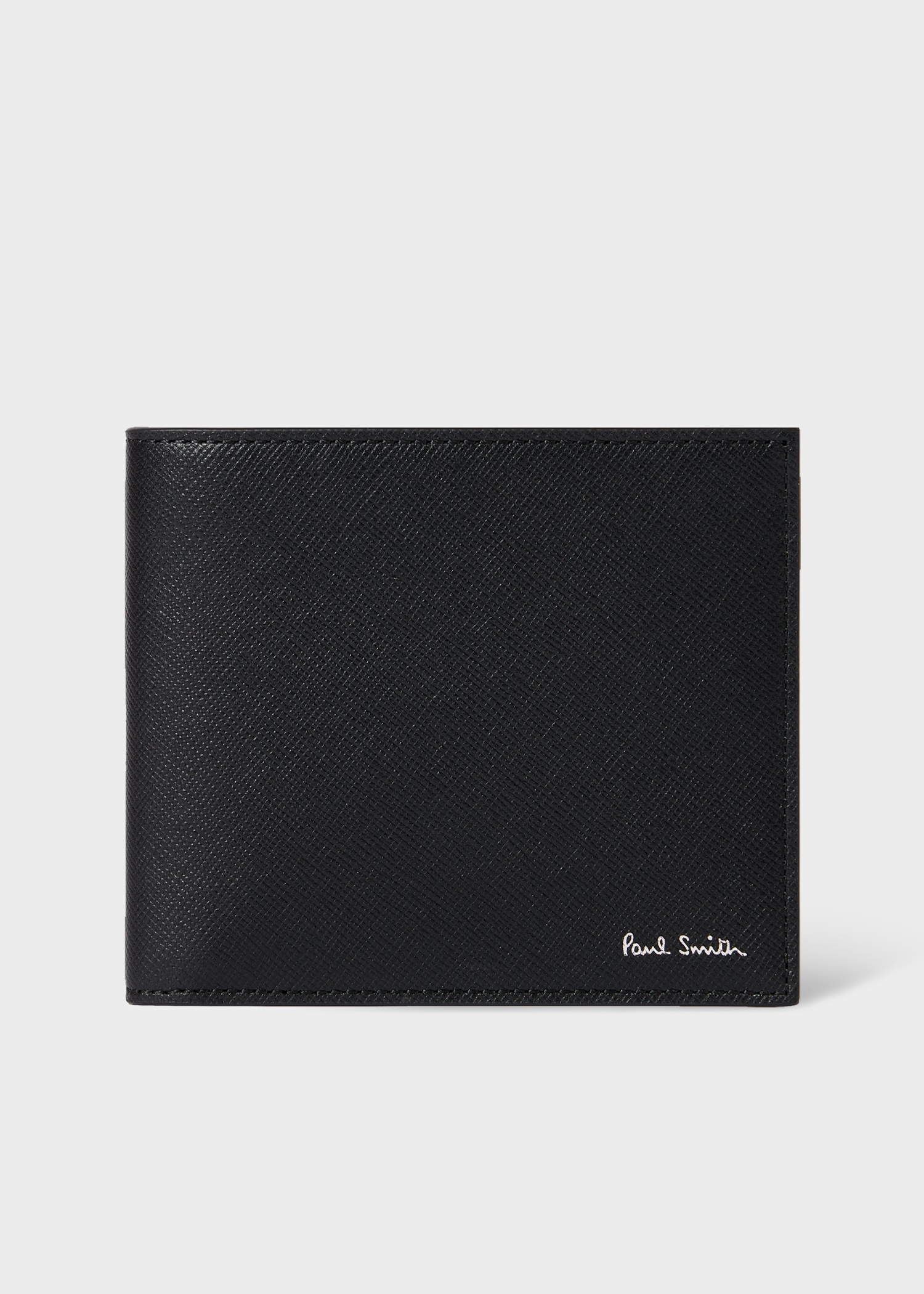 Black Leather 'Pixelated Mini' Interior Billfold Wallet - 2