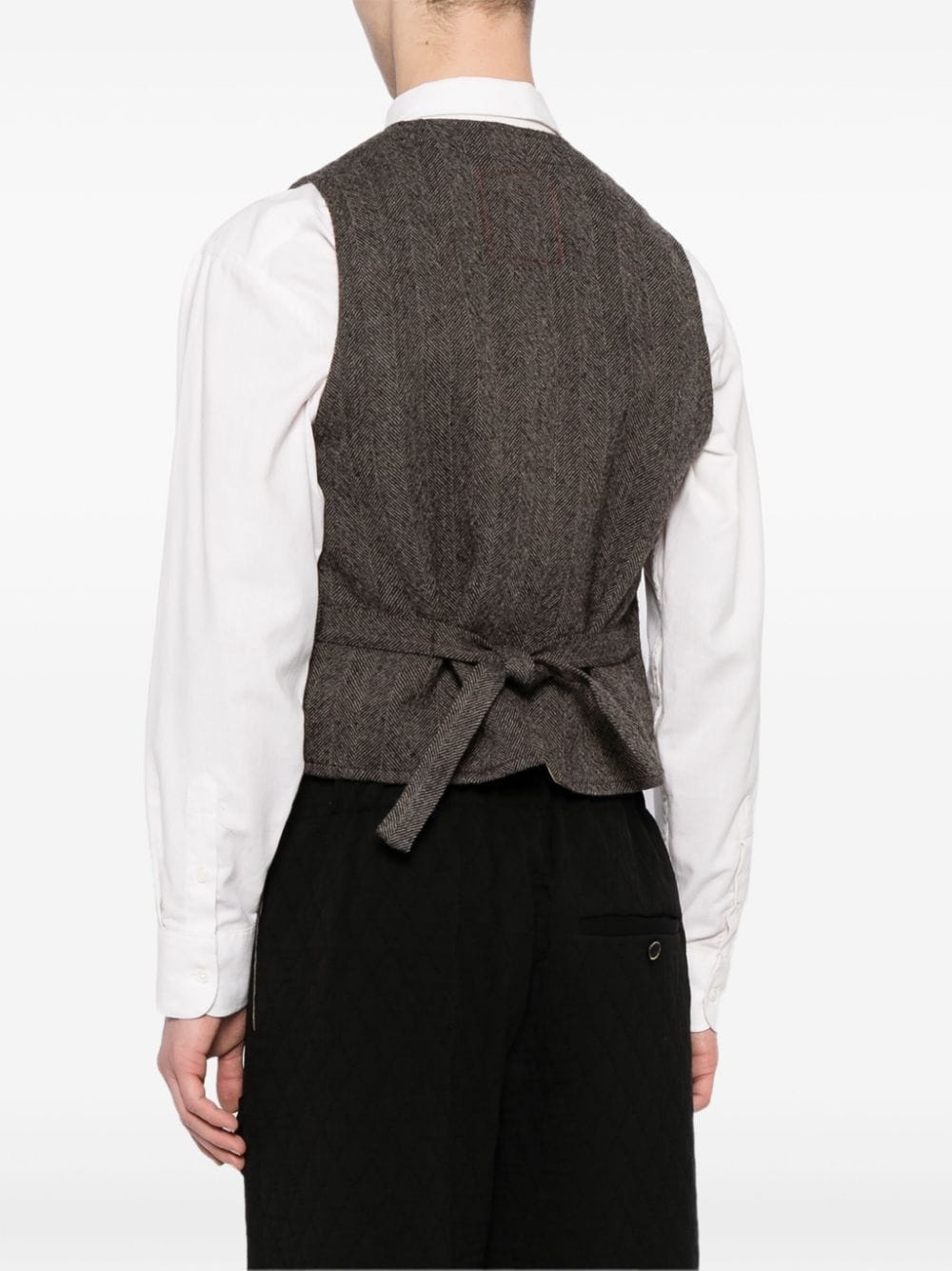 V-neck wool waistcoat - 4