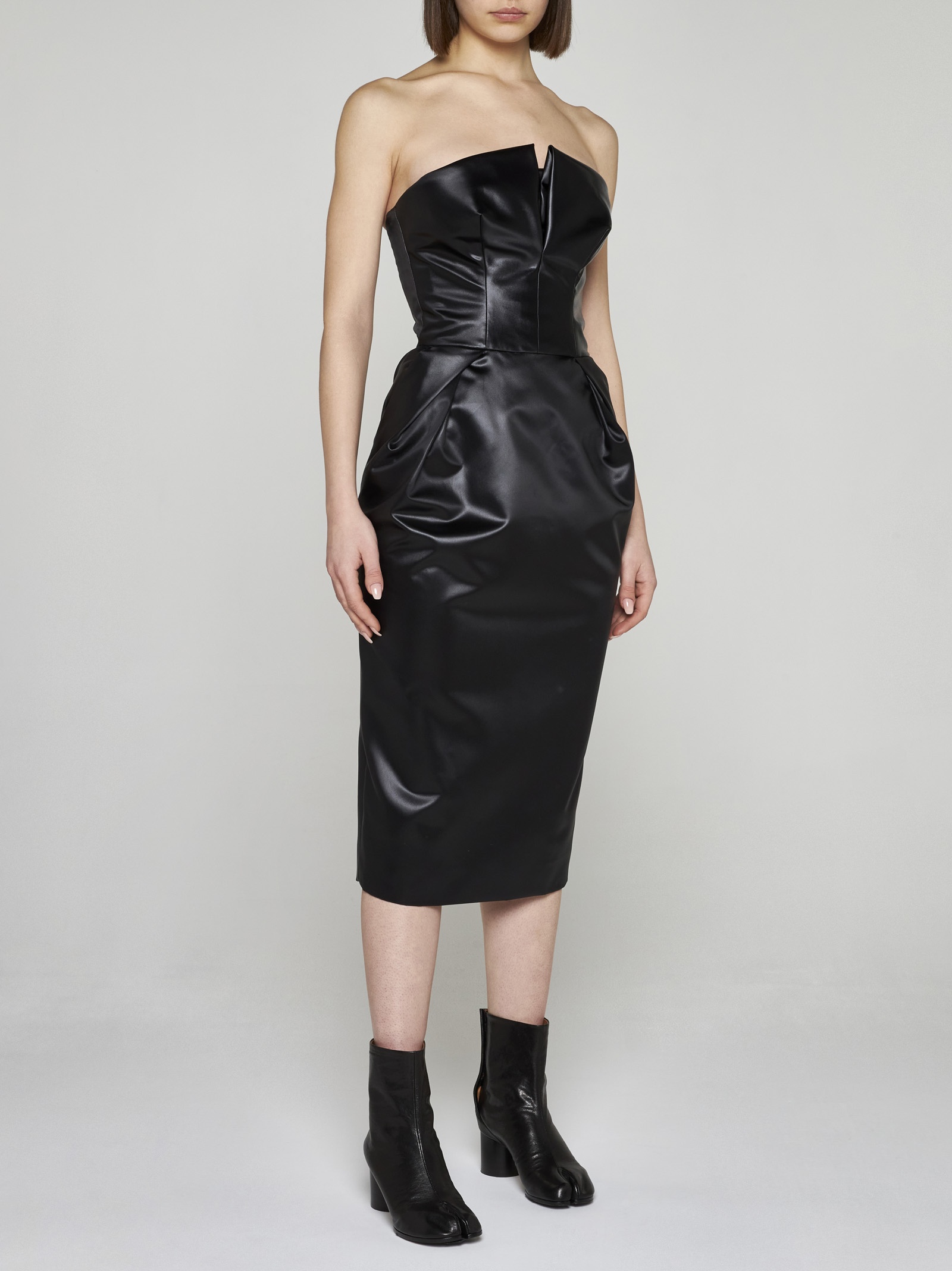 Maison Margiela Satin midi bustier dress | danielloboutique