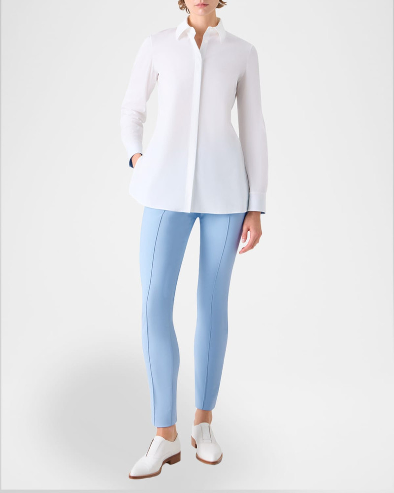 AKRIS Contrast-Cuff Cotton Poplin Button-Down Shirt outlook