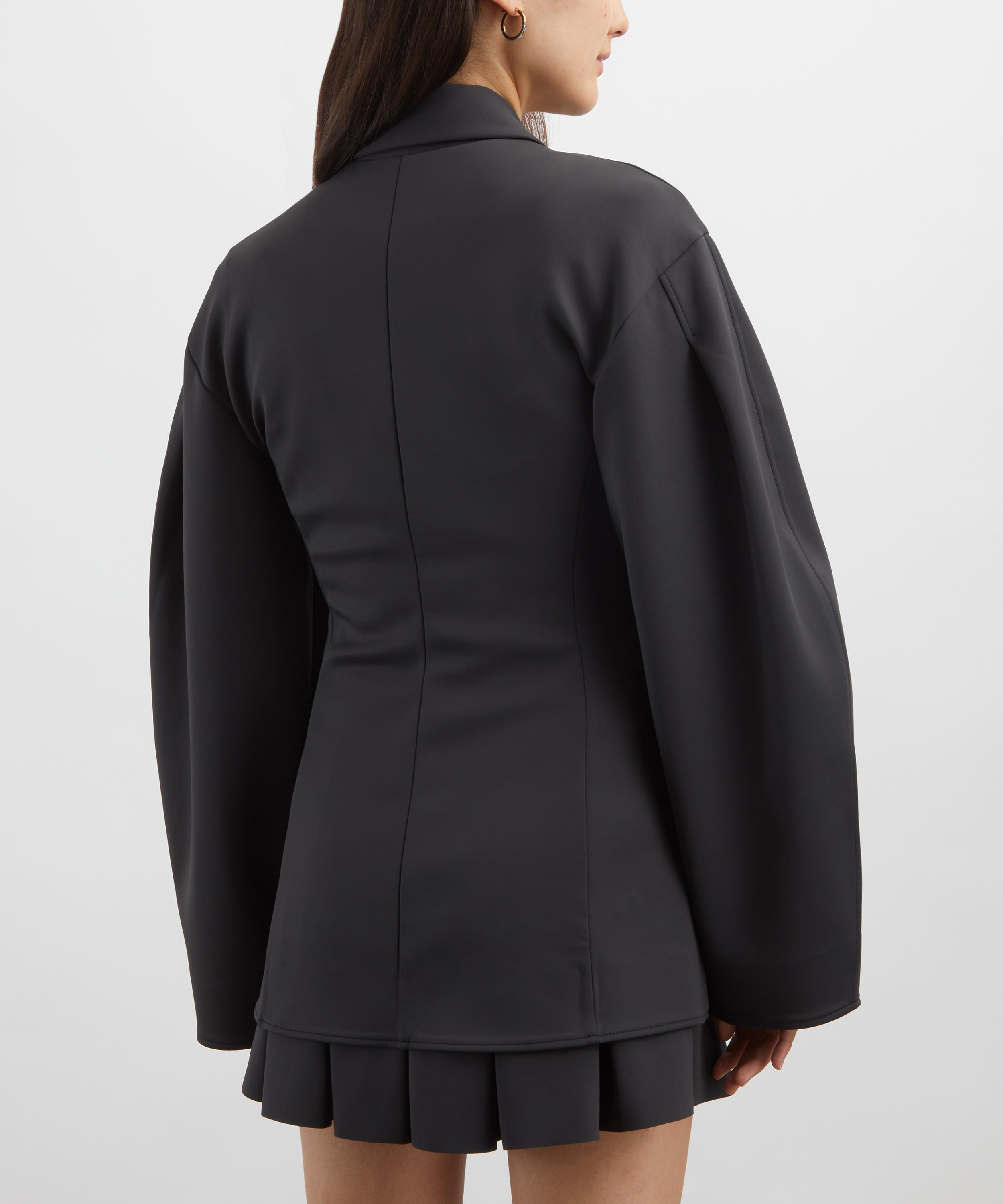 Black Structured Neoprene Jacket - 4