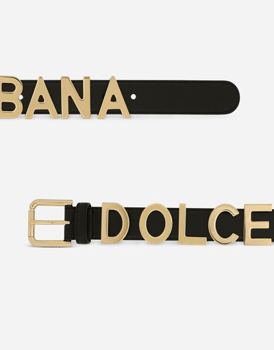 Dolce & Gabbana Calfskin belt with lettering outlook