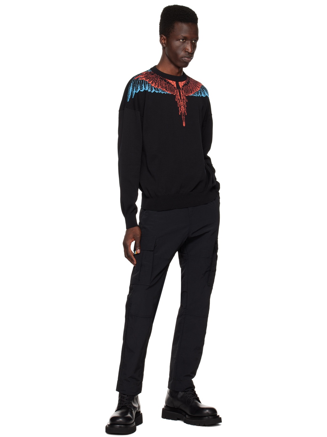 Black Cross Cargo Pants - 4