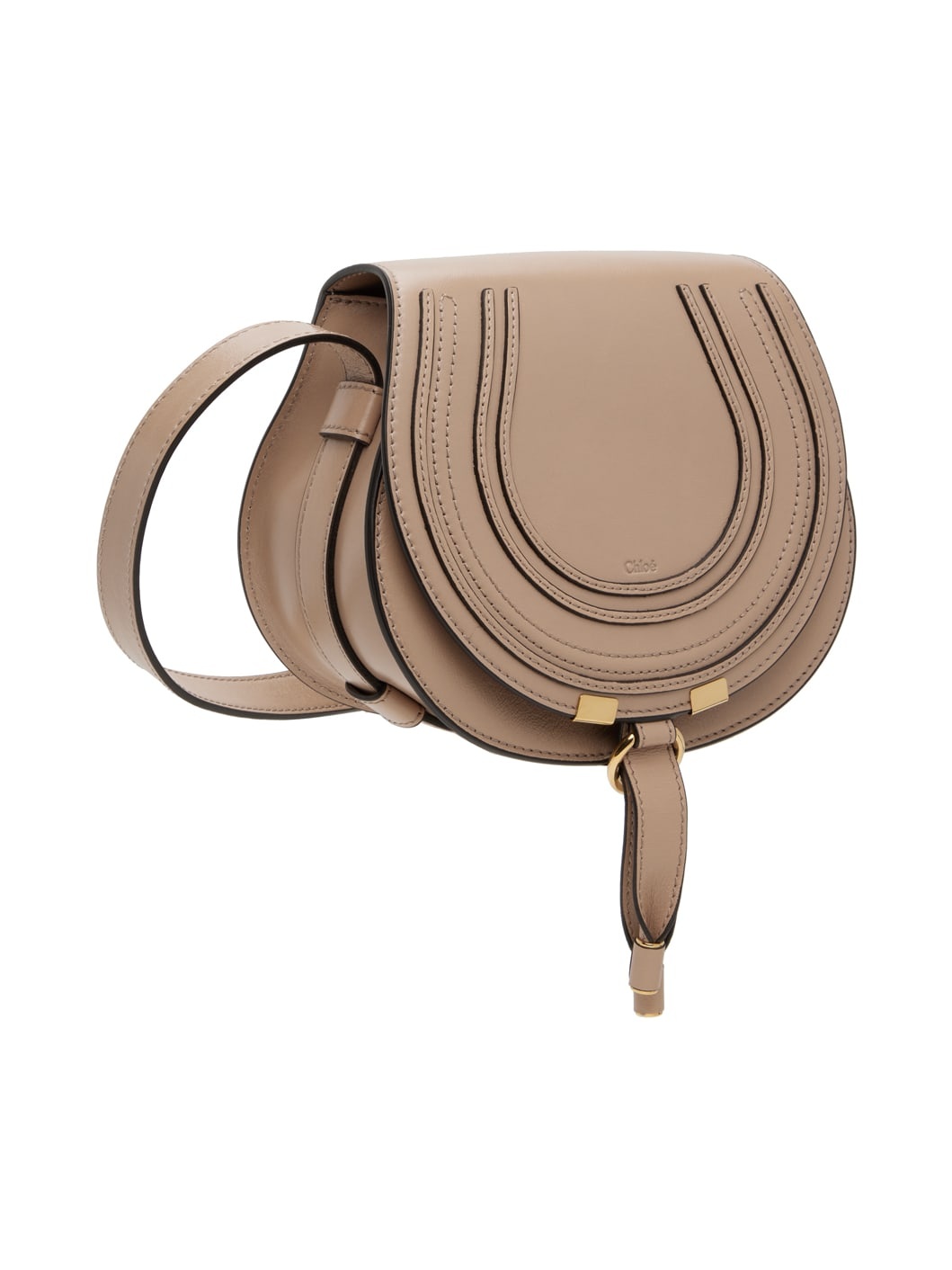 Beige Small Marcie Saddle Bag - 2