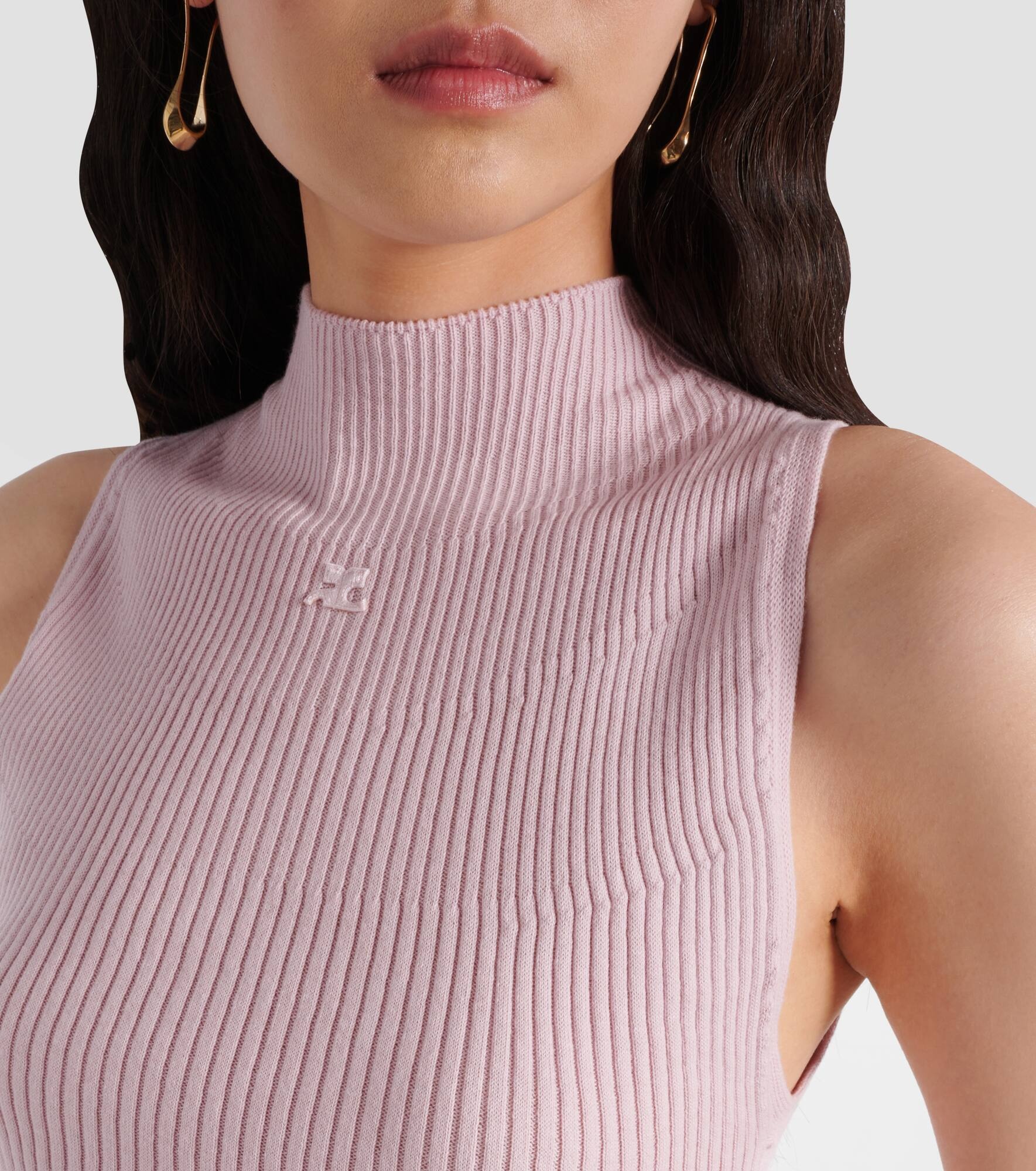 Ribbed cotton and wool tank top - 4