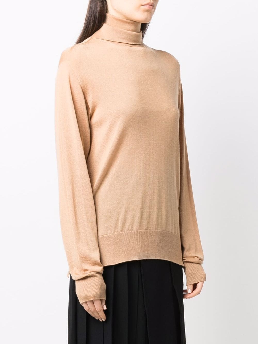 roll-neck fine-knit jumper - 3