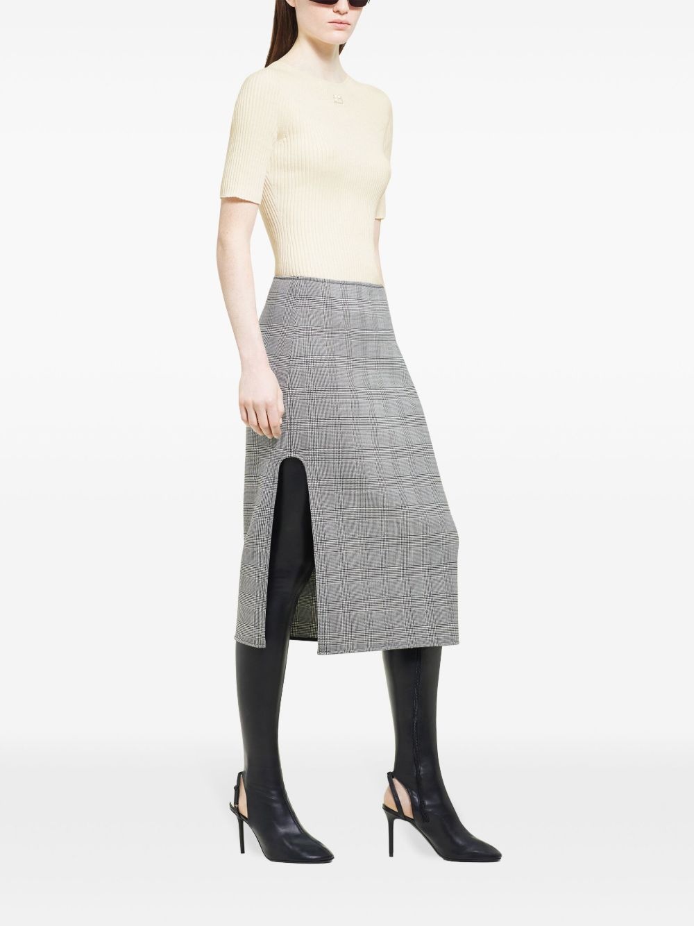 oblique Prince of Wales midi skirt - 3