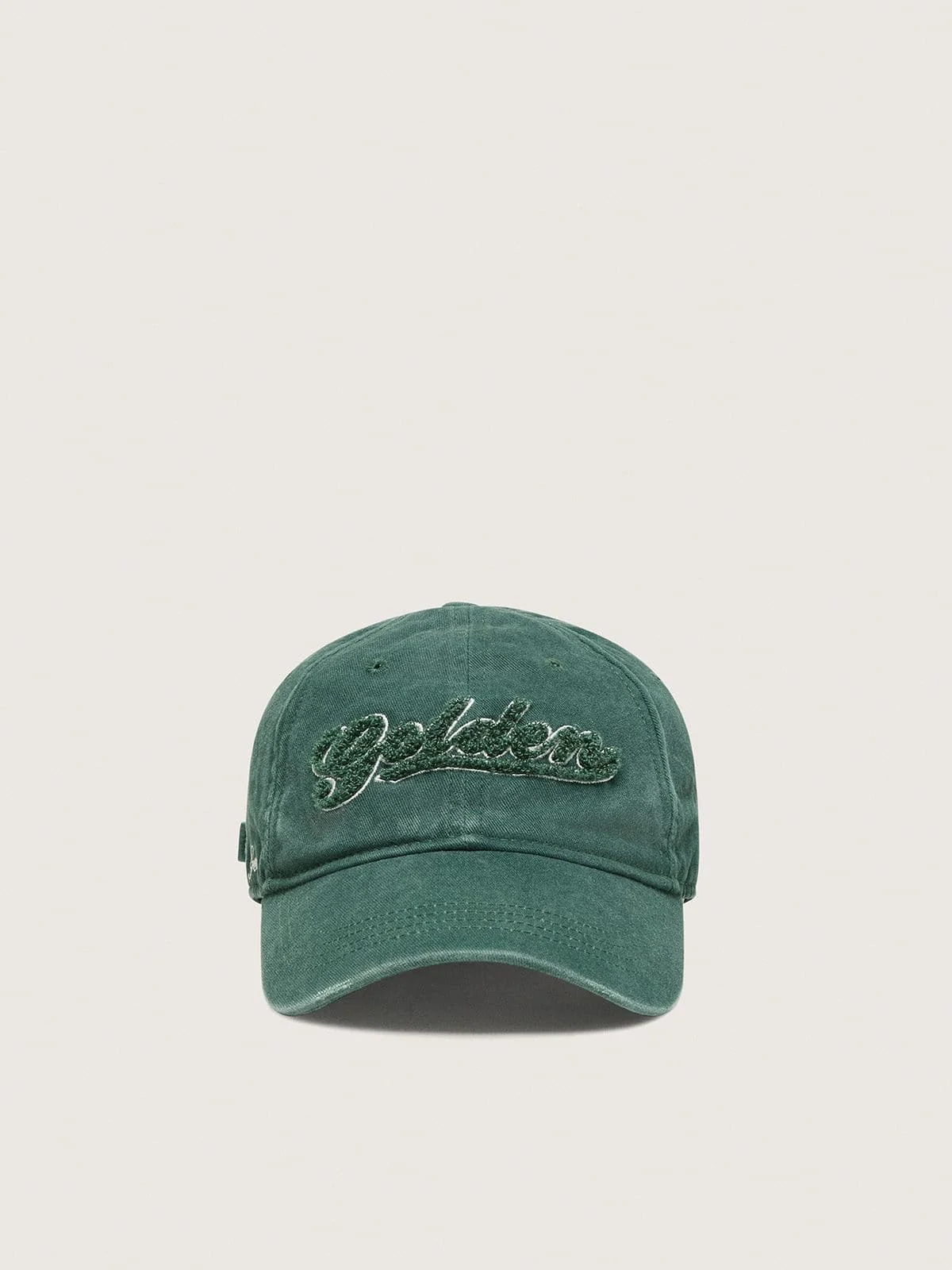Pine-green baseball cap with Golden logo embroidered in green - 1