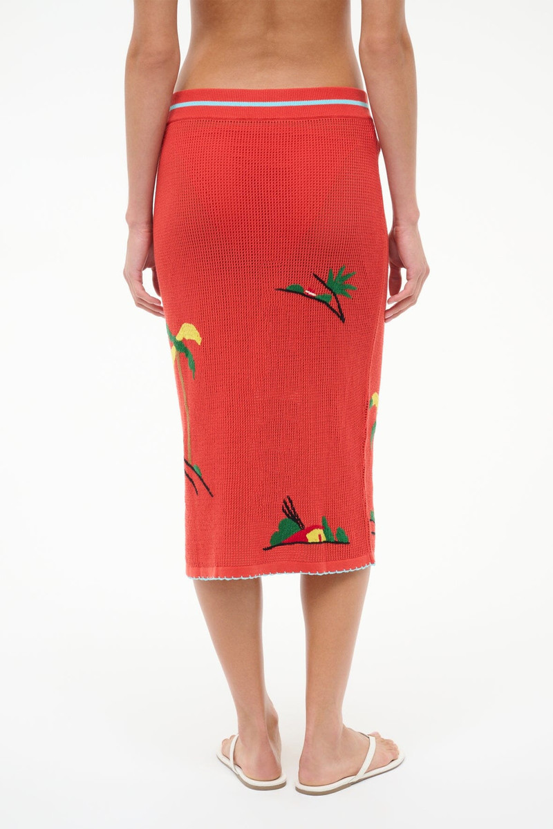 STAUD LEVANTE SKIRT RIVIERA FLAME 5