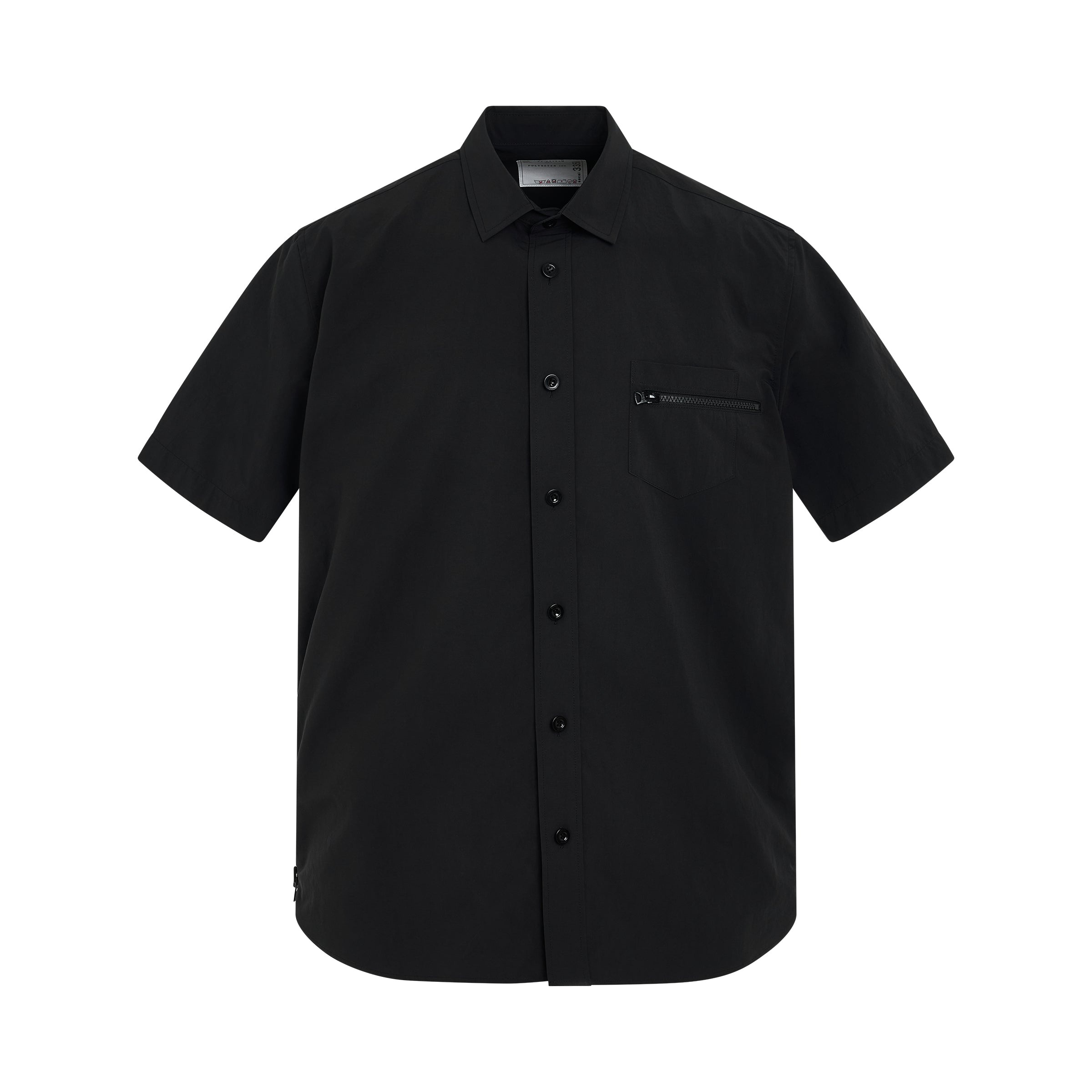 Matte Taffeta Shirt in Black - 1