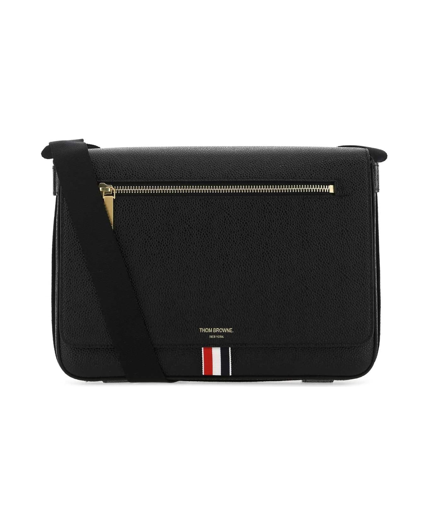 Black Leather Crossbody Bag - 1