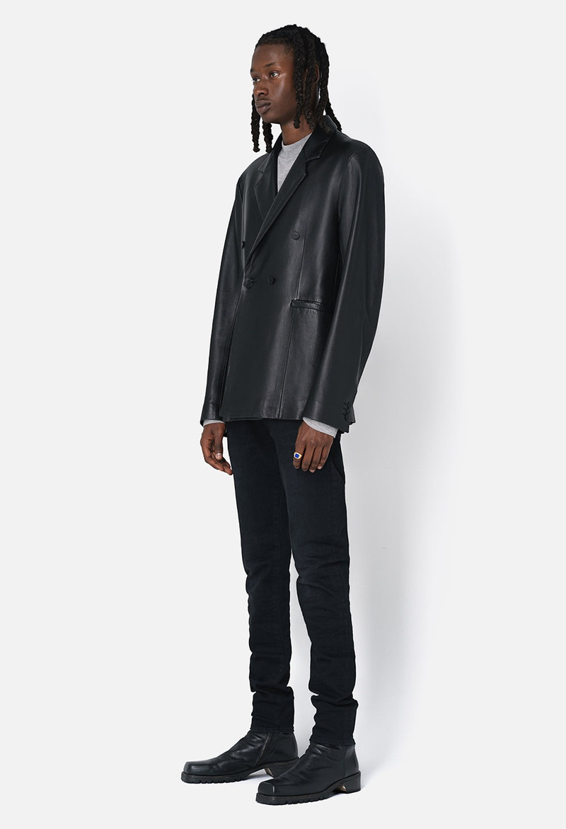 LEATHER DOUBLE BREASTED BLAZER 4