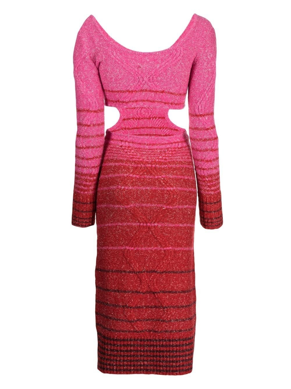 stripe-print cut-out dress - 2