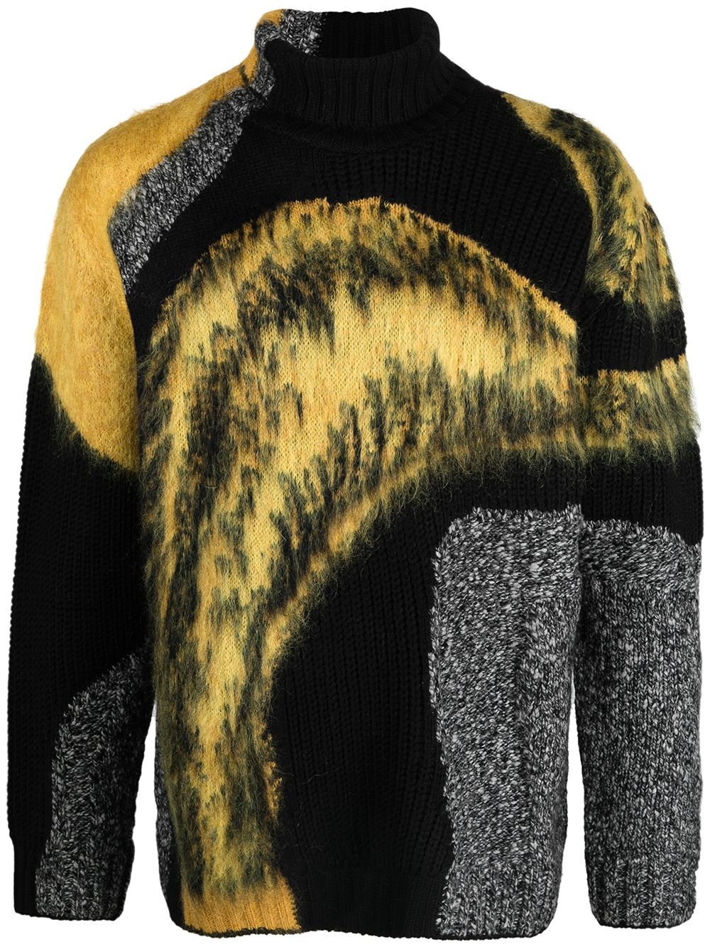 abstract pattern roll neck jumper - 1