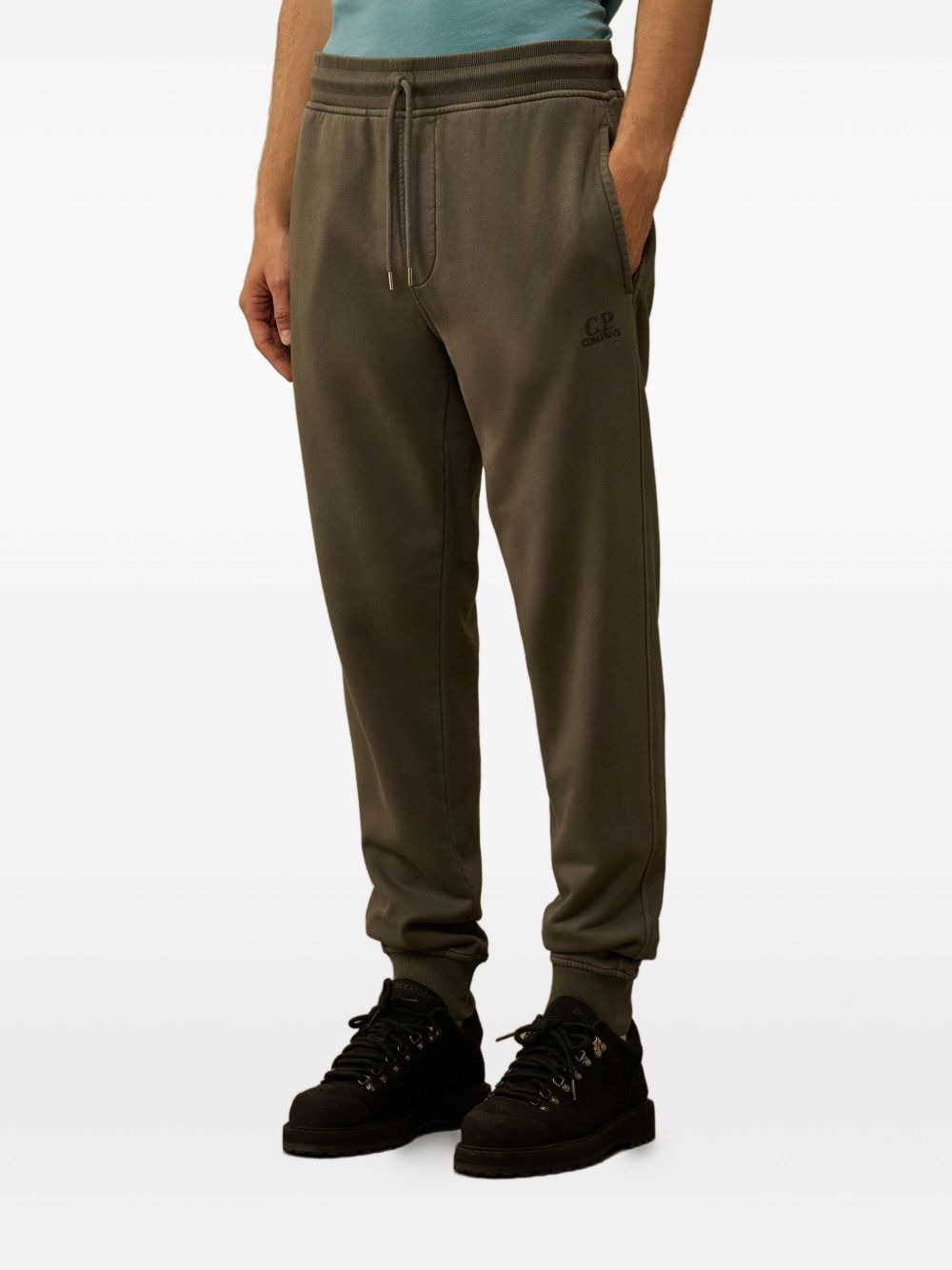 logo-embroidered drawstring track pants - 3