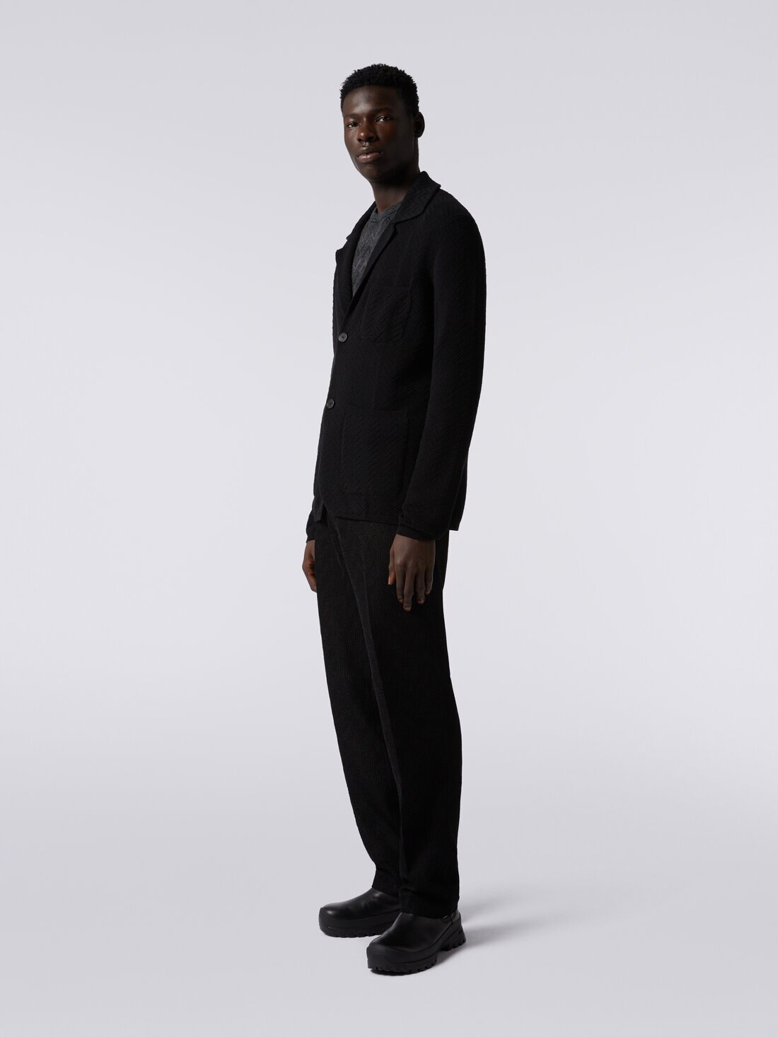 Cotton and viscose knit blazer - 2