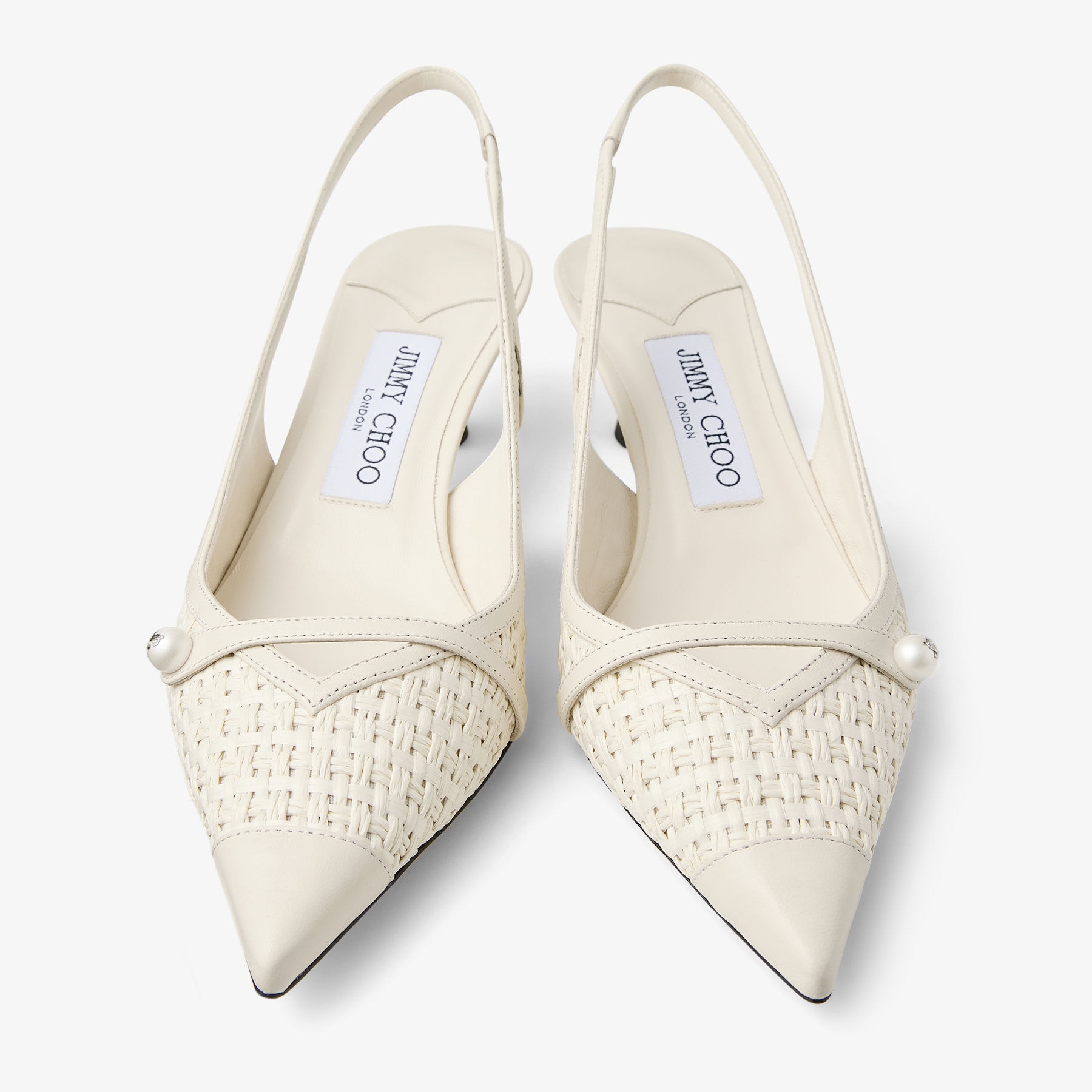 Amita 45
Latte Leather and Raffia Pumps - 5