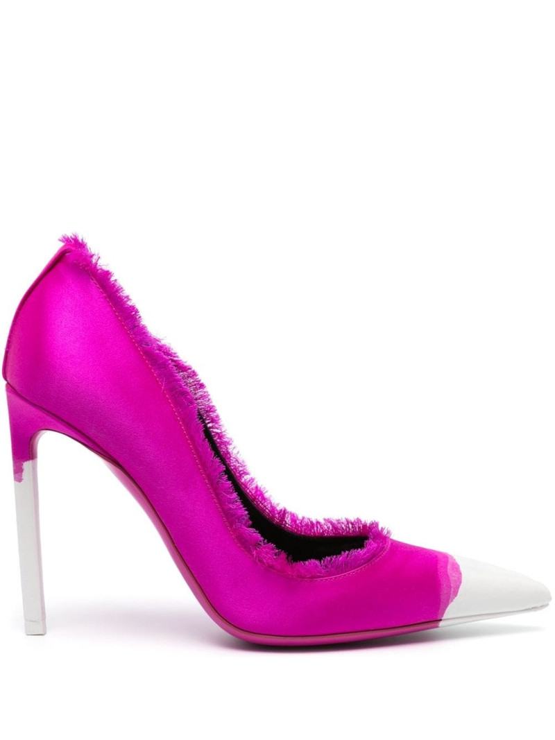 painted satin pumps 1