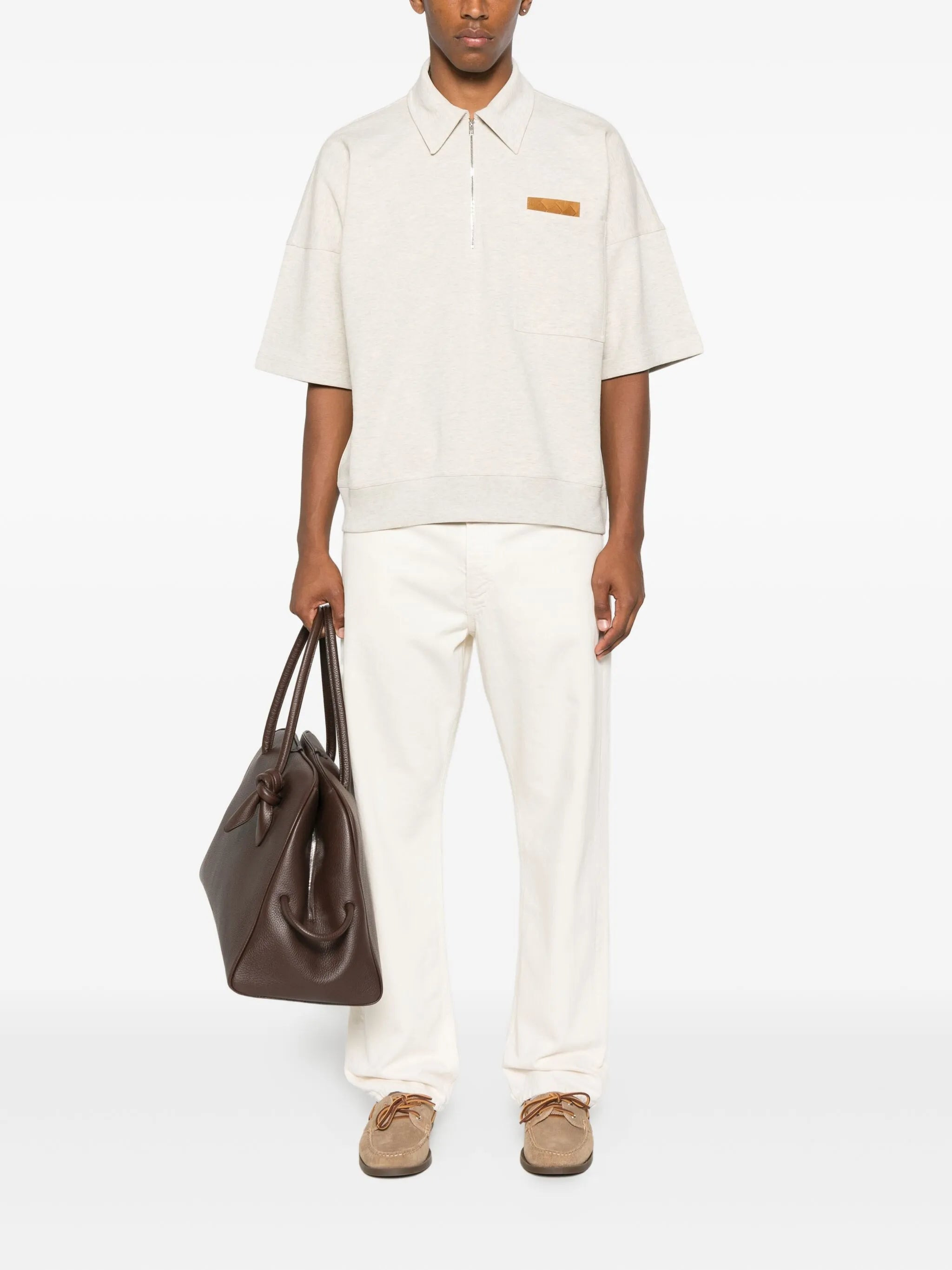 mélange-effect polo shirt - 2
