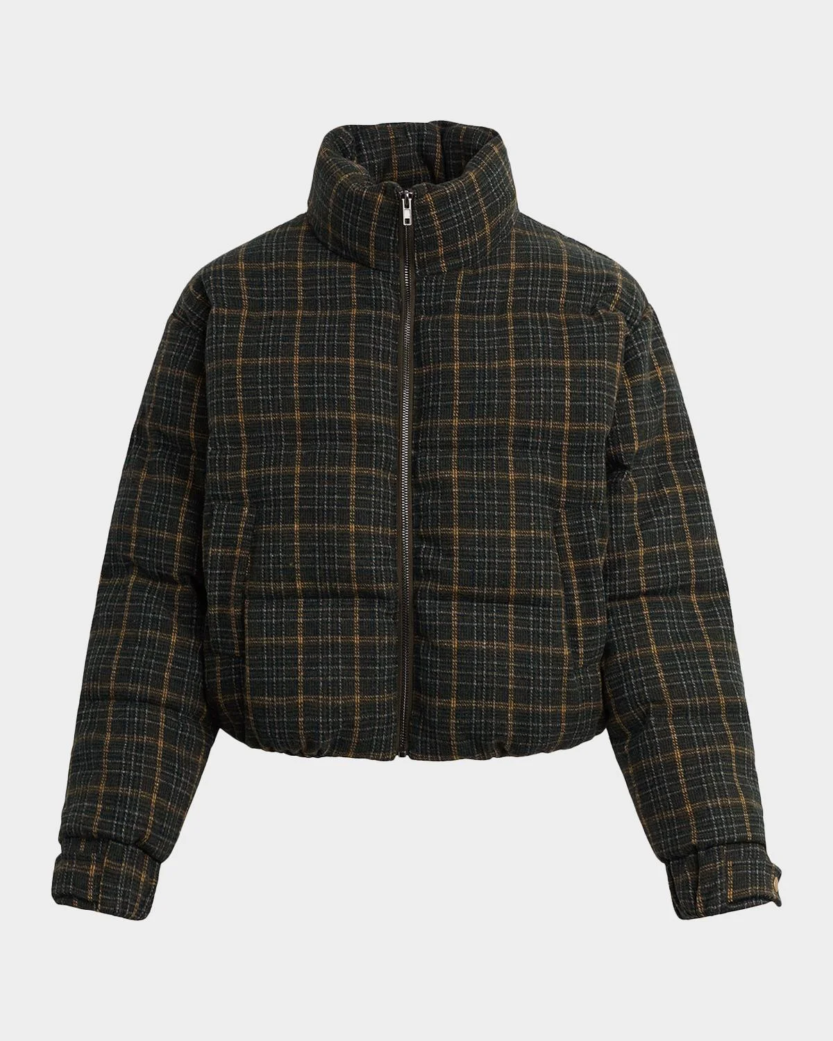 The Bruna Brushed Plaid Puffer Jacket - 1