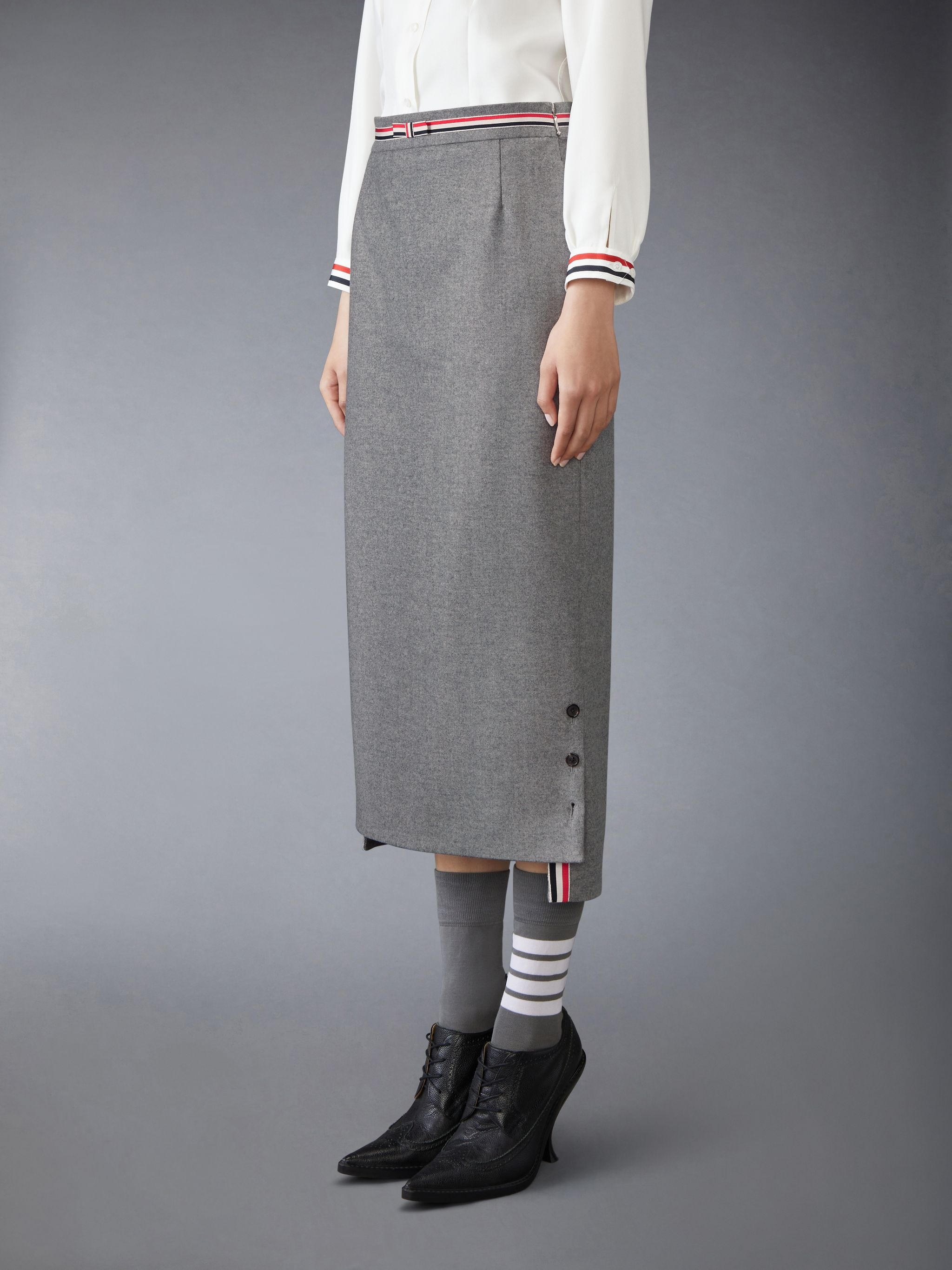 Wool Flannel Bow Skirt - 2
