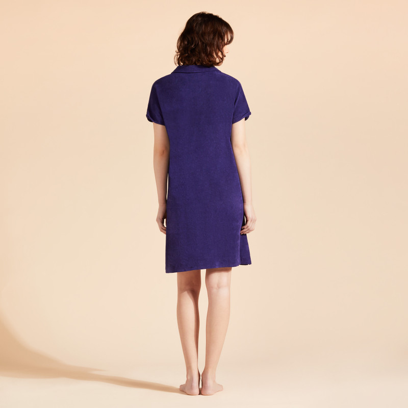 Women Terry Polo Dress Solid 4