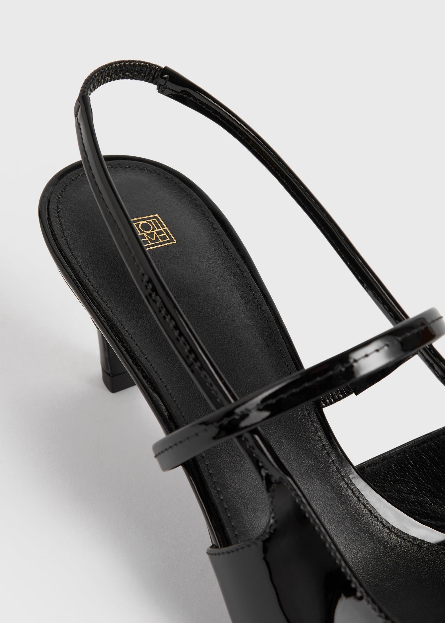 Sharp patent-leather slingbacks black - 5