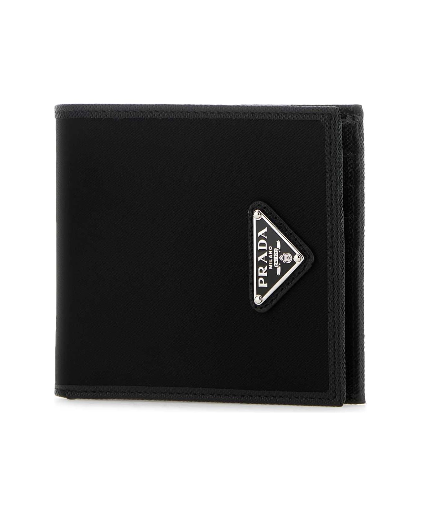Black Fabric And Leather Wallet - 2
