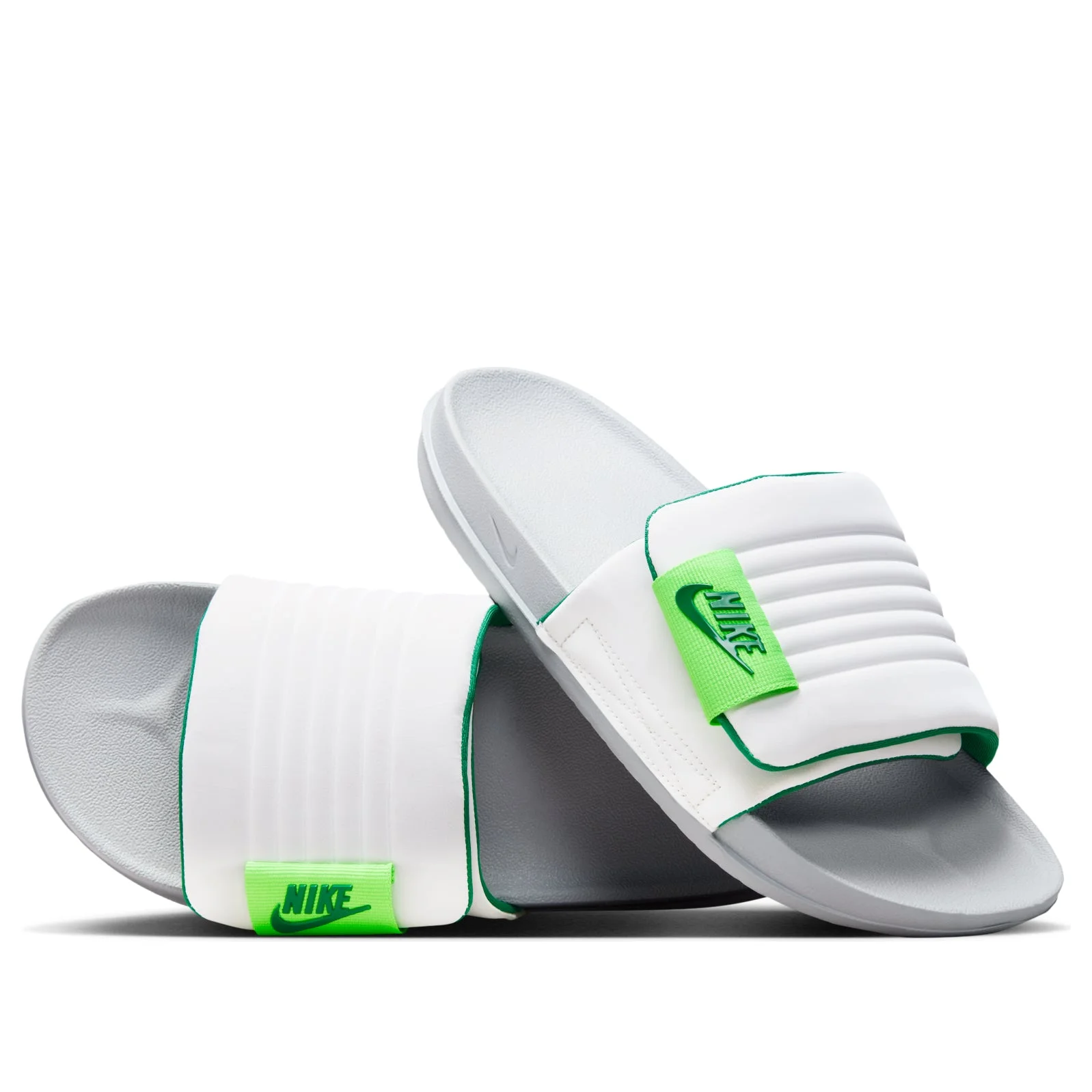 Nike Offcourt Slides 'Wolf Grey White Green Strike' DQ9624-007 - 1