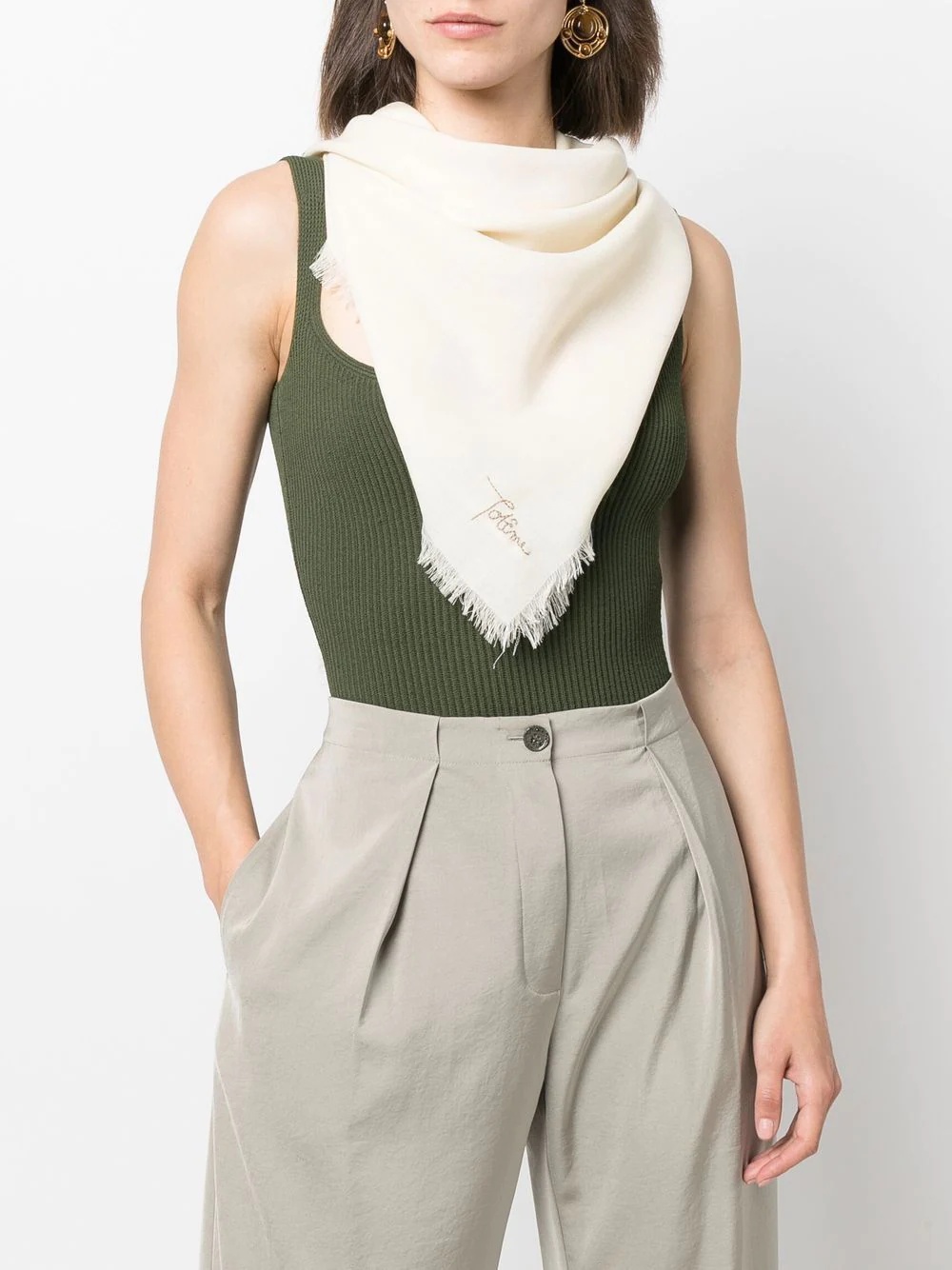 frayed knitted scarf - 2