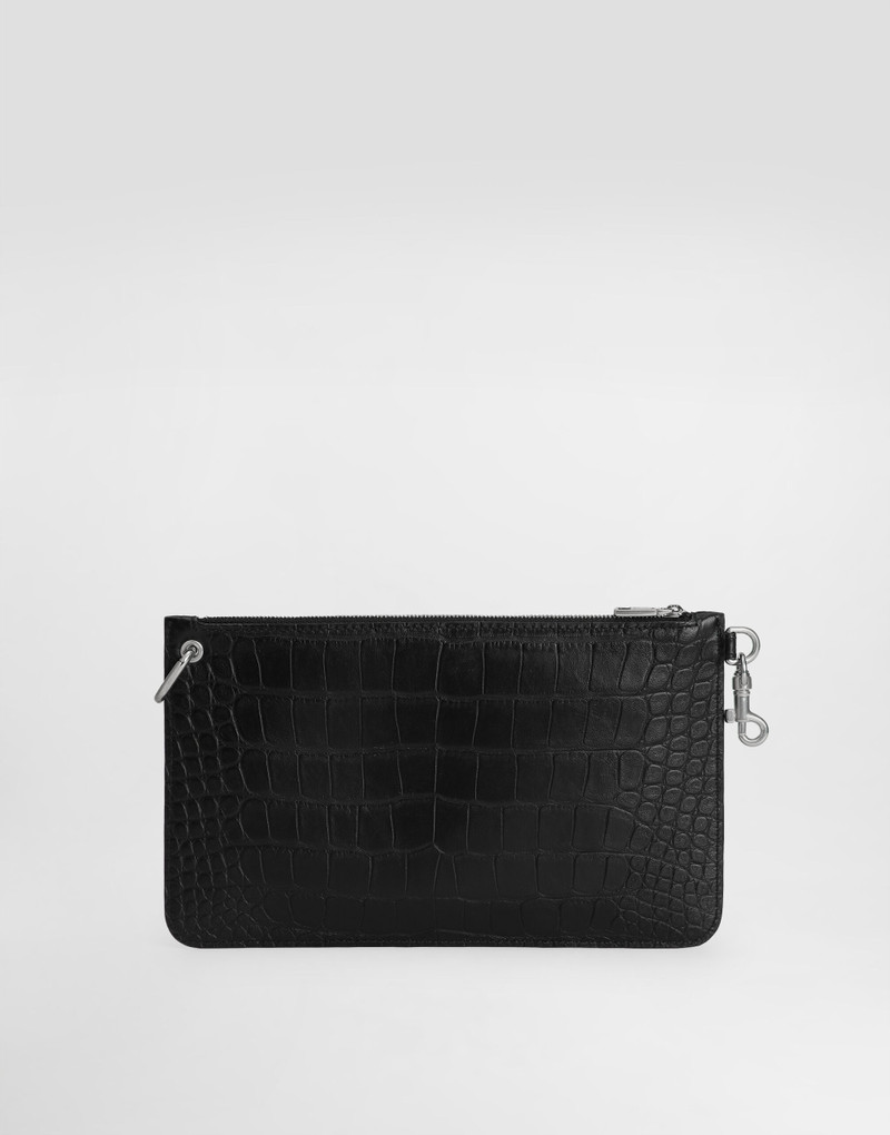 Crocodile-print calfskin toiletry bag 3