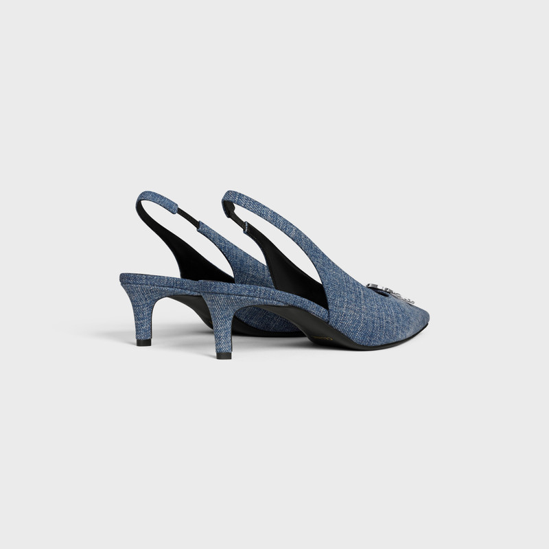 CELINE CELINE ALMA TRIOMPHE SLINGBACK IN DENIM outlook