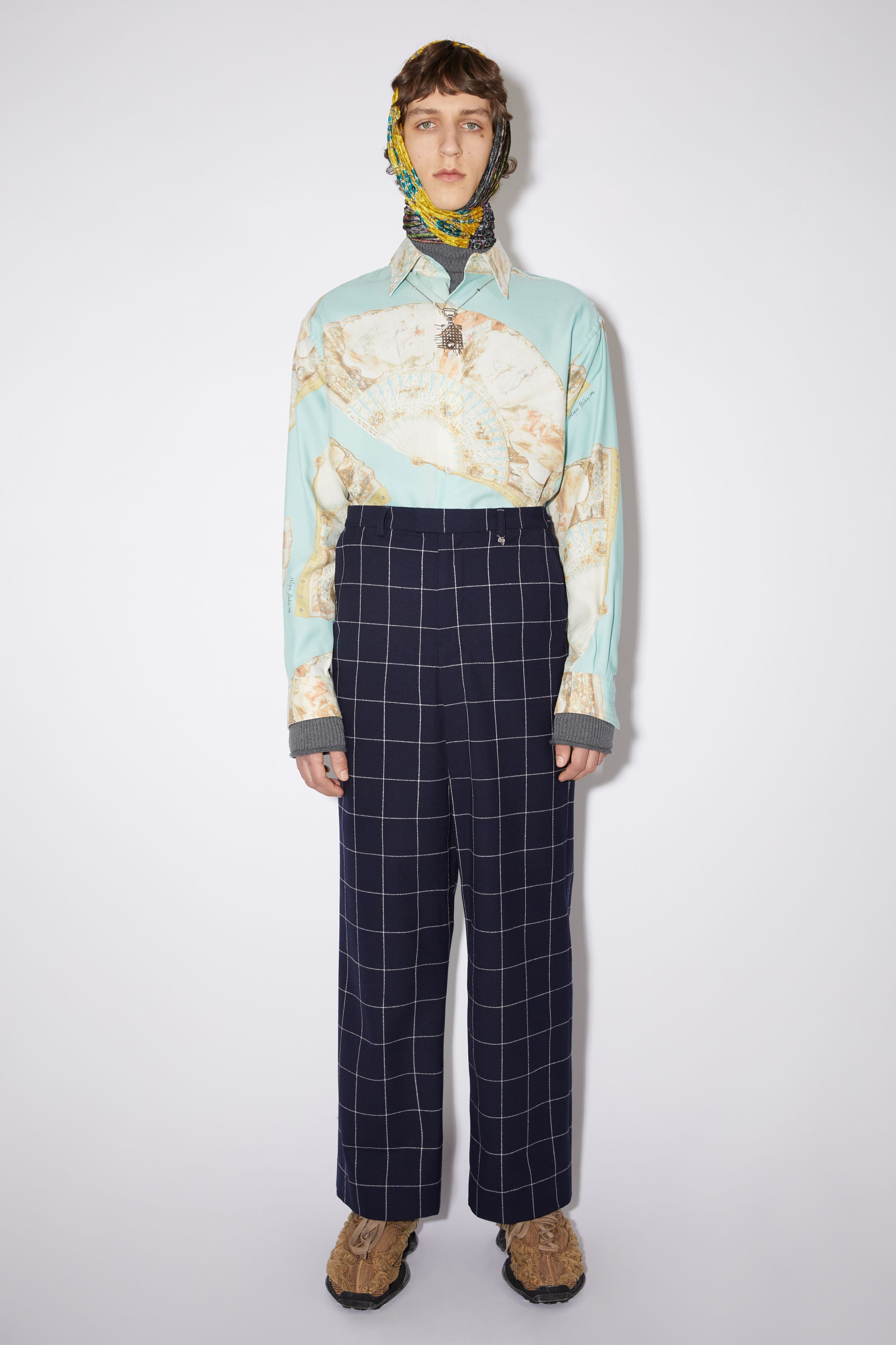 Casual suit trousers - Navy/white - 2