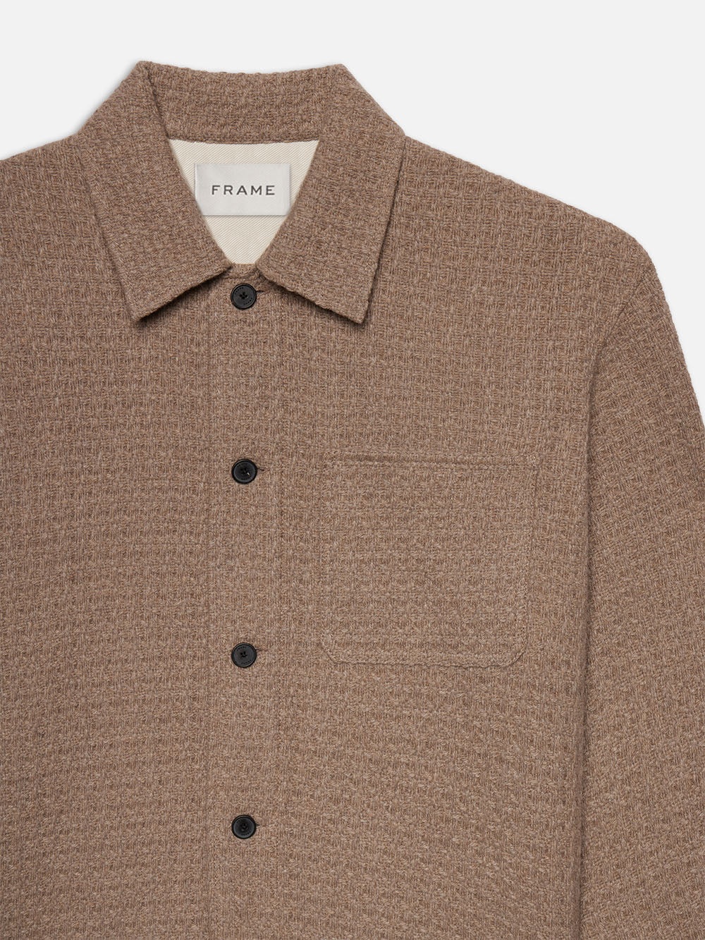 Textured Shirt Jacket in Light Brown - 2