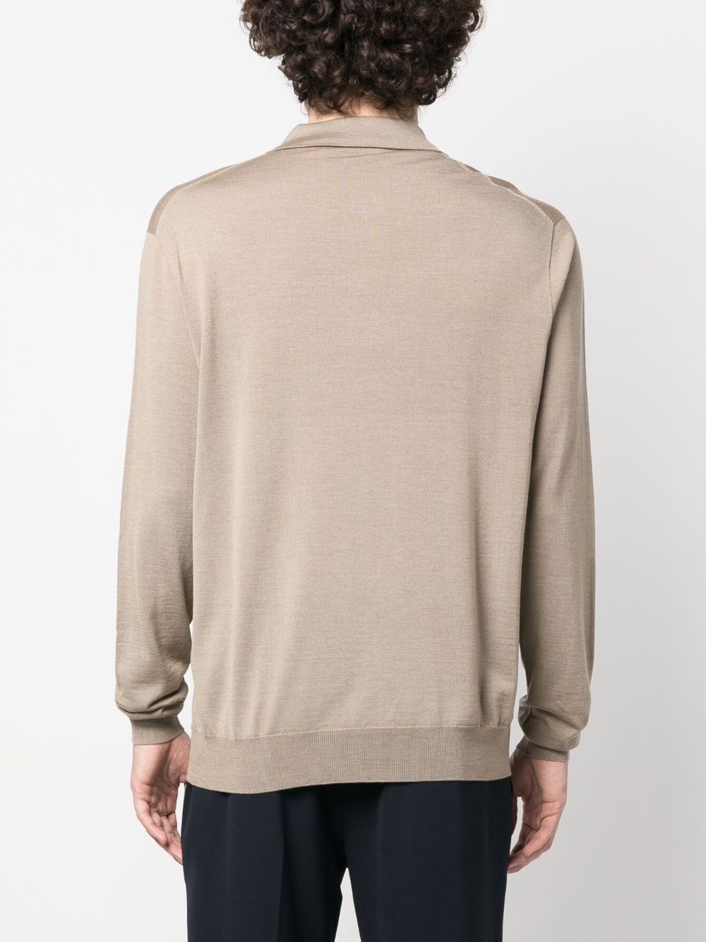 long-sleeve knitted polo shirt - 4