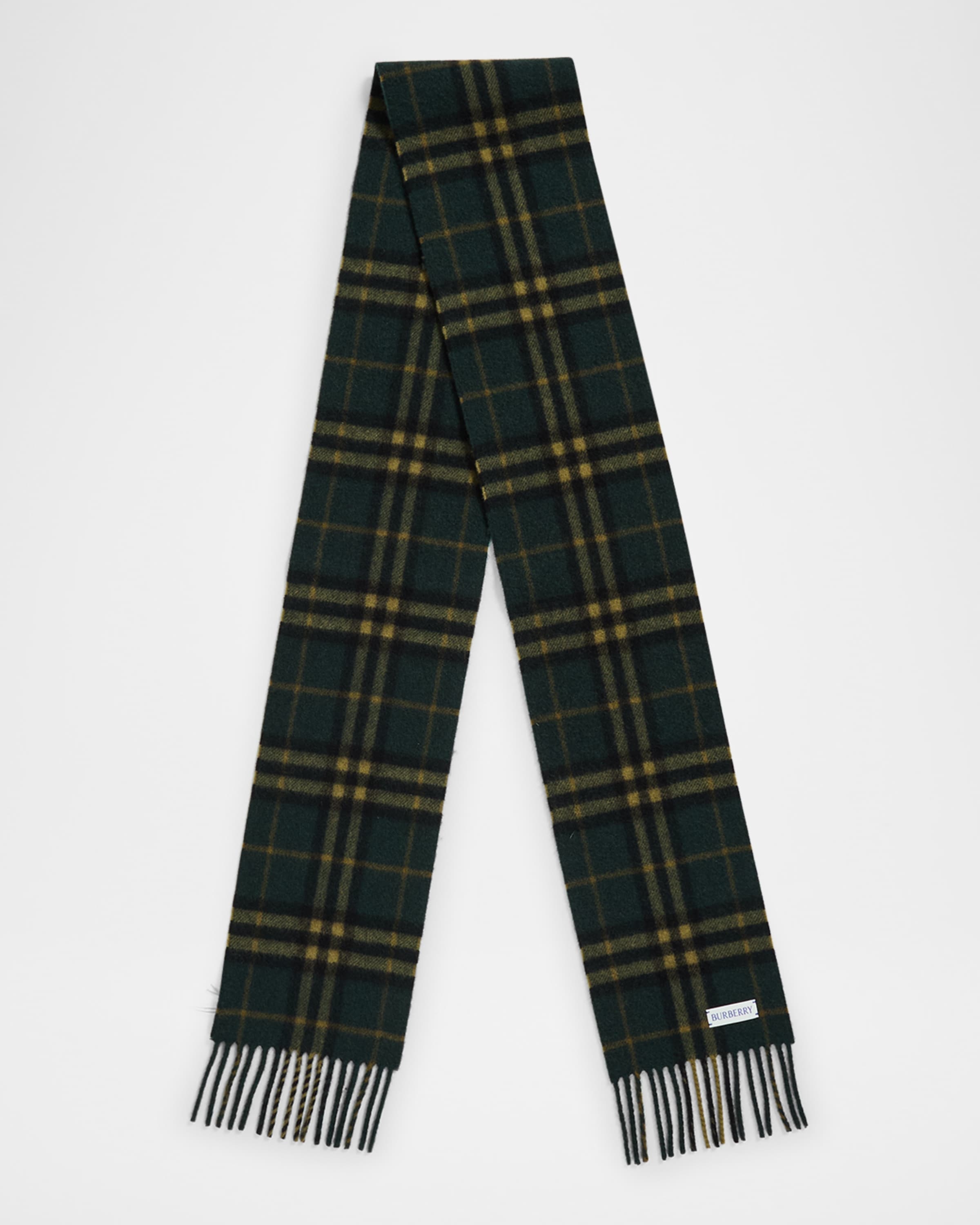 Men's Cashmere Medium Check Scarf - 1