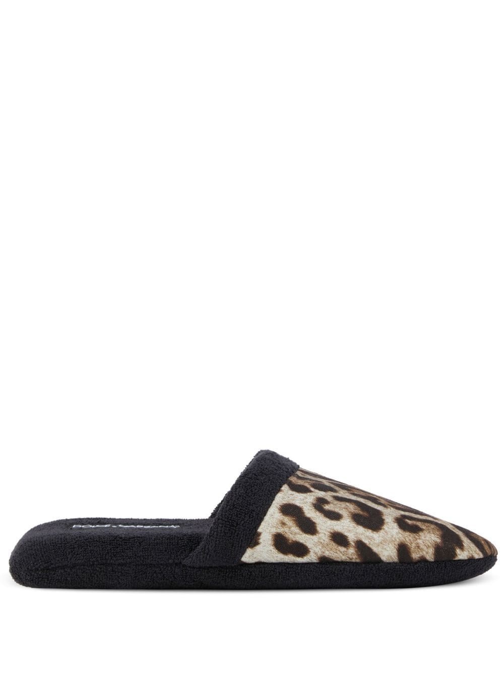 leopard-print terry slippers - 1