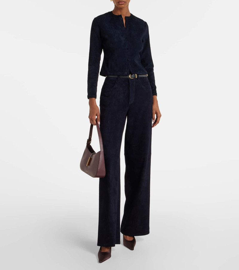 STOULS Mytheo high-rise suede wide-leg pants outlook