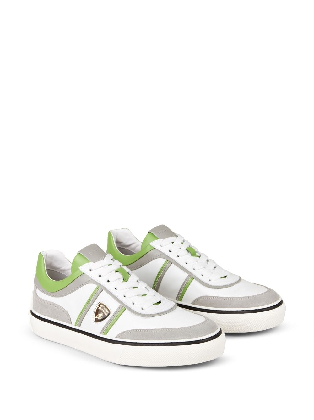 Automobili Lamborghini panelled lace-up leather sneakers - 2